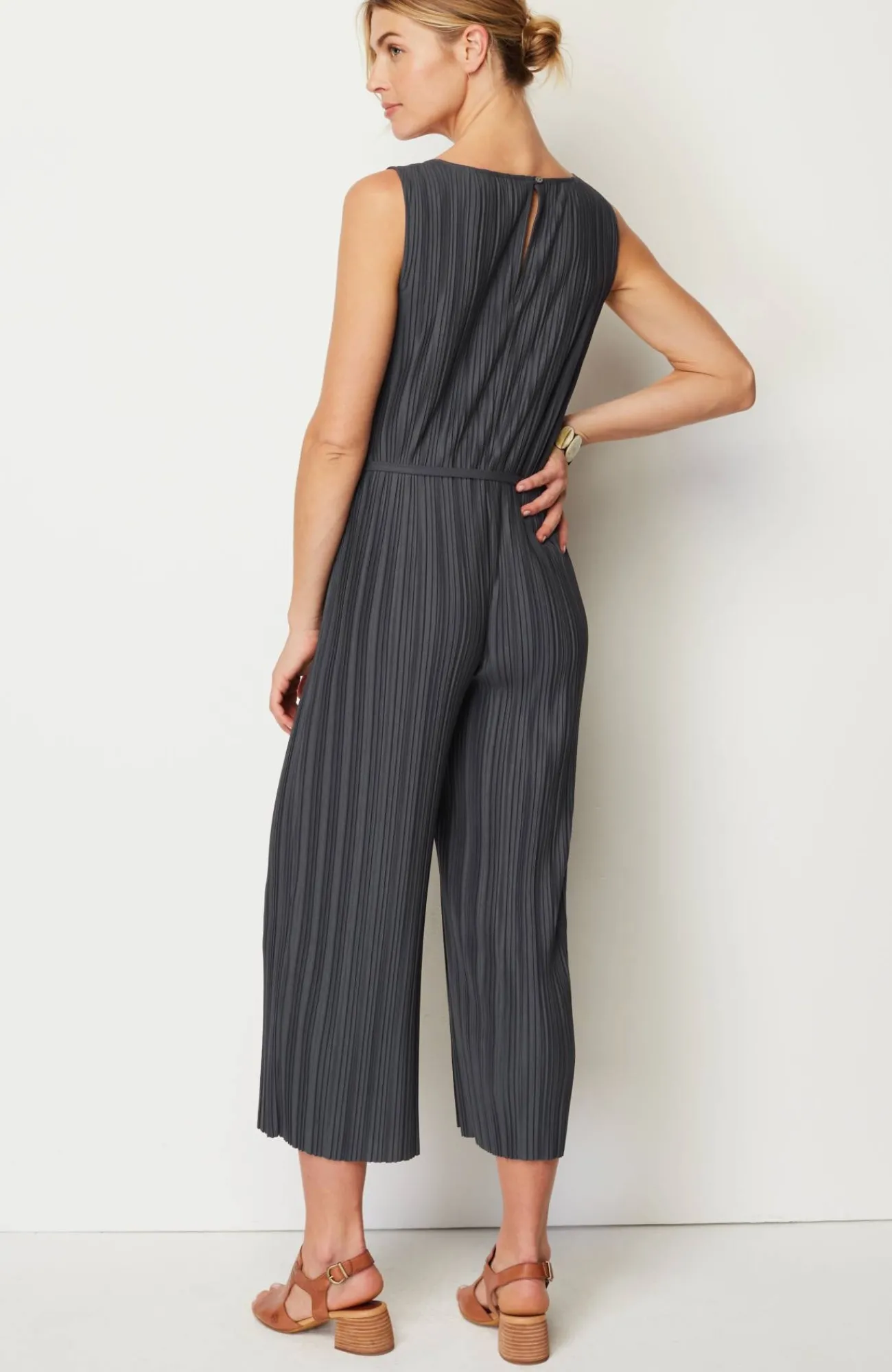 J.Jill Pure Jill Pleated Knit Jumpsuit Black Pearl New