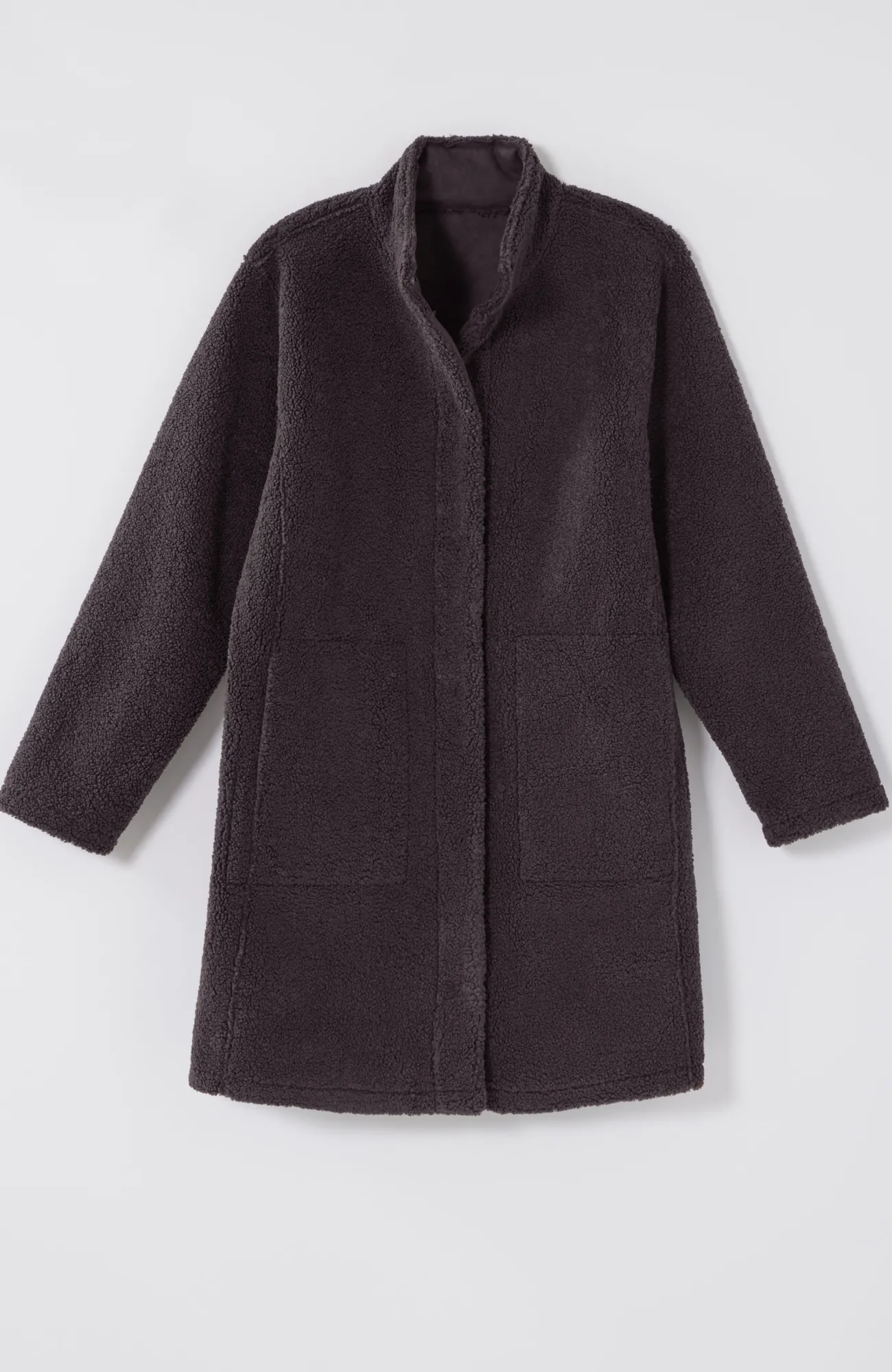 J.Jill Pure Jill Reversible Long Teddy Coat Chocolate New