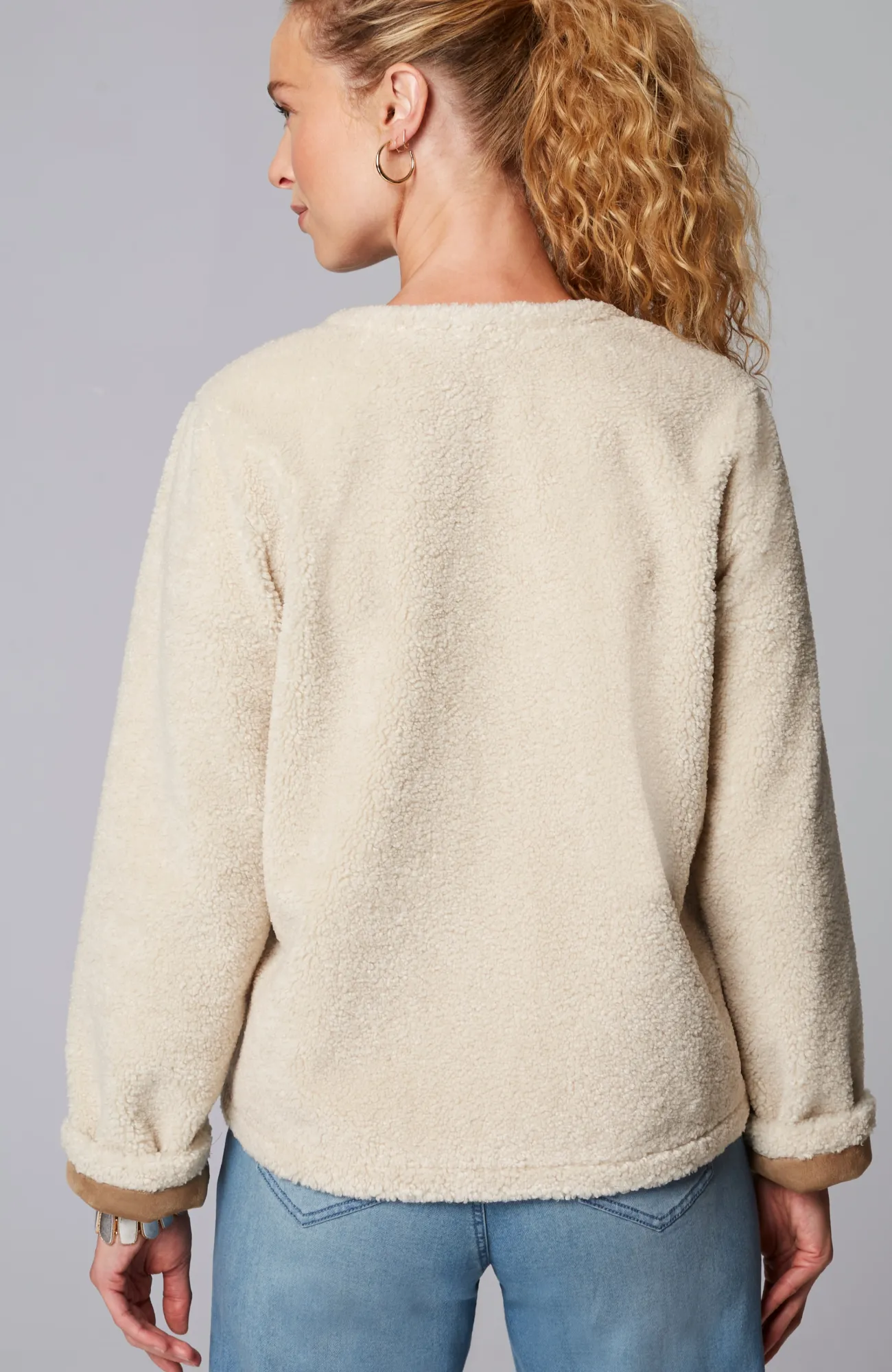 J.Jill Pure Jill Reversible Teddy Jacket Oatmeal/camel Online