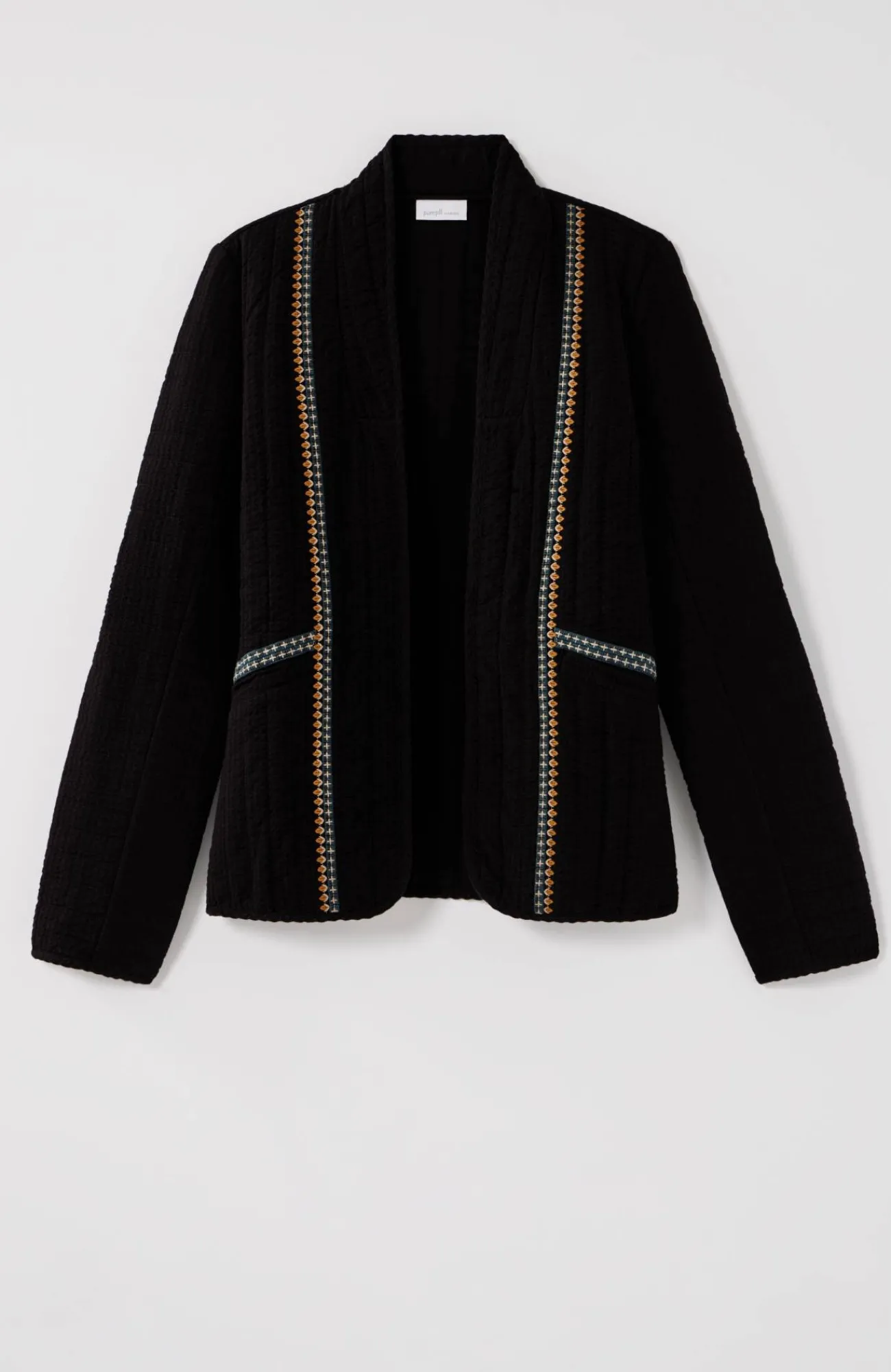 J.Jill Pure Jill Seersucker Jacket Black Multi New