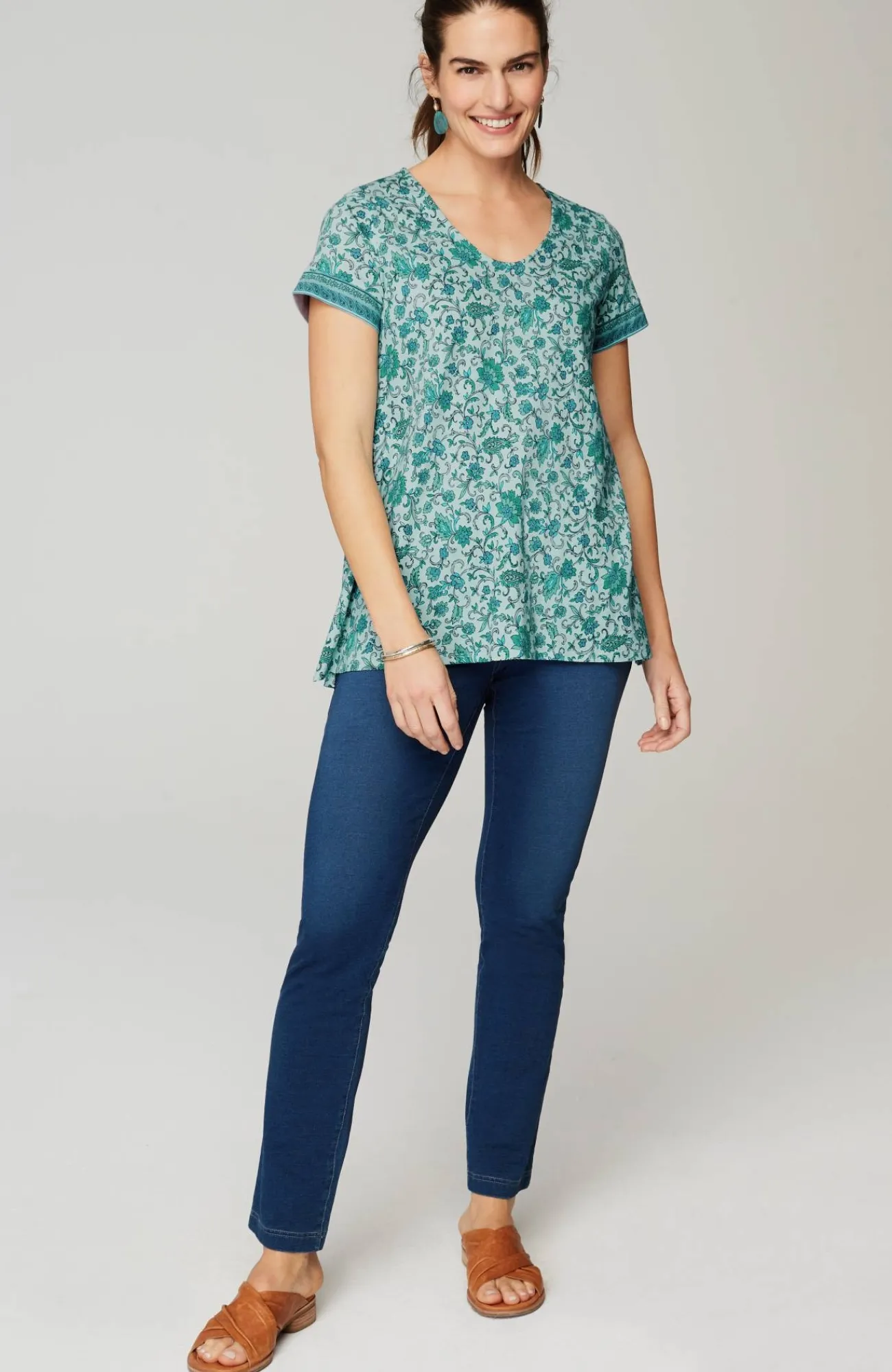 J.Jill Pure Jill Side-Slit Elliptical Tee Sale