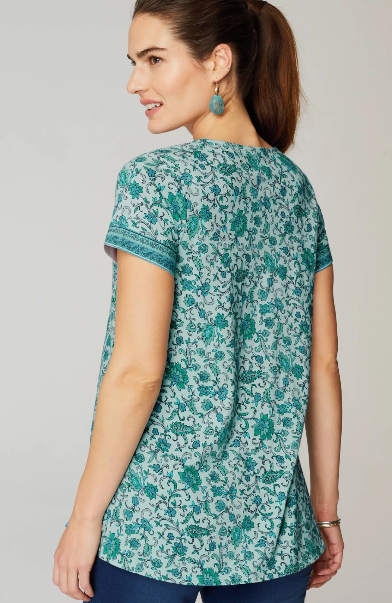 J.Jill Pure Jill Side-Slit Elliptical Tee Sale