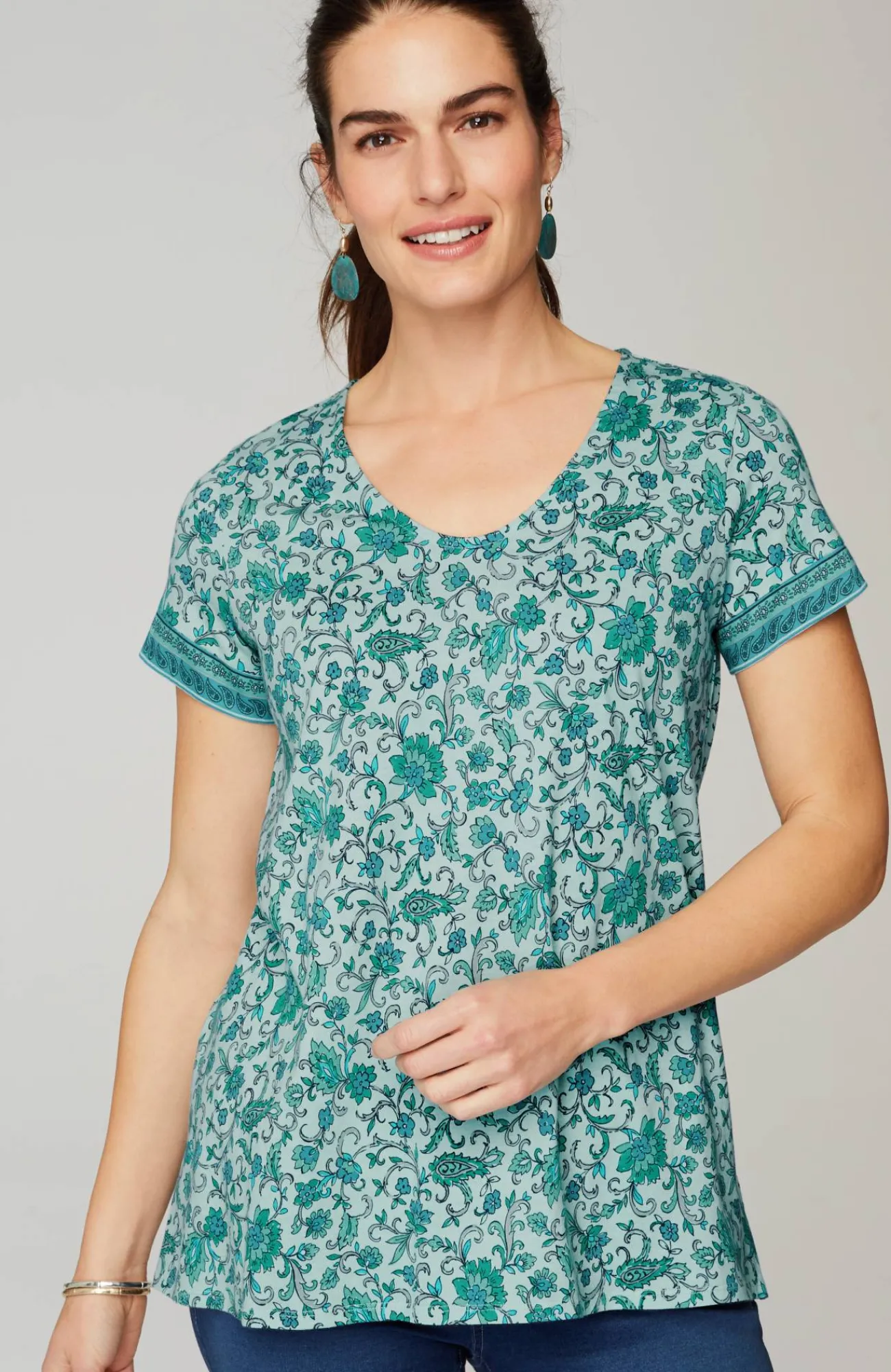 J.Jill Pure Jill Side-Slit Elliptical Tee Sale