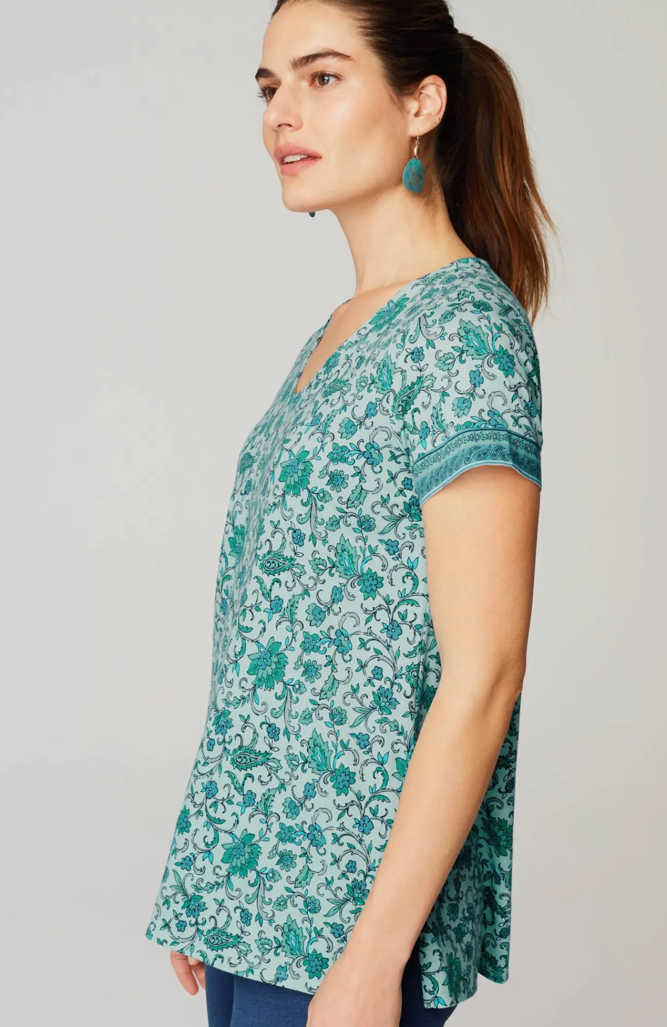 J.Jill Pure Jill Side-Slit Elliptical Tee Sale