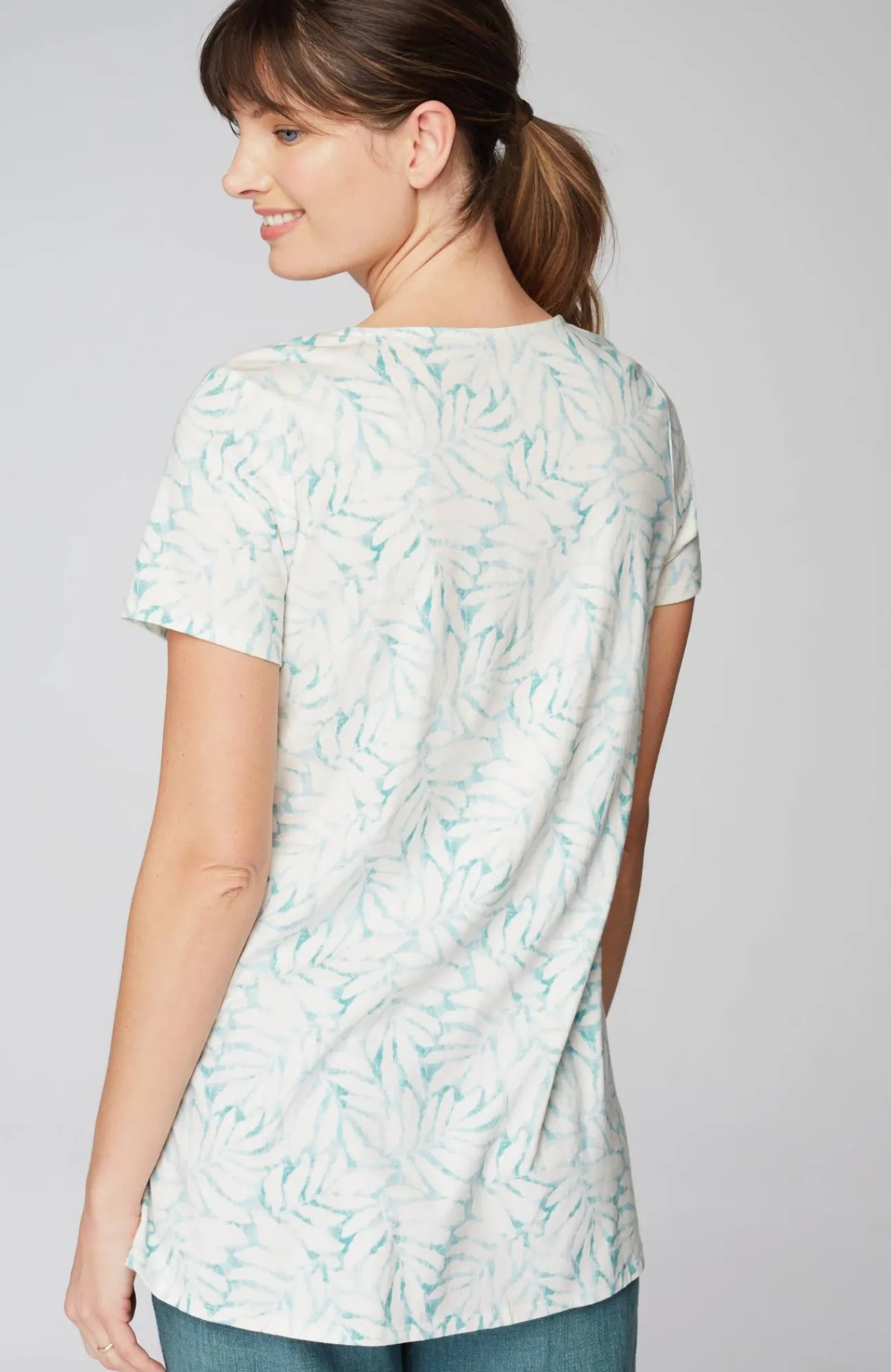 J.Jill Pure Jill Side-Slit Elliptical Tee Sale