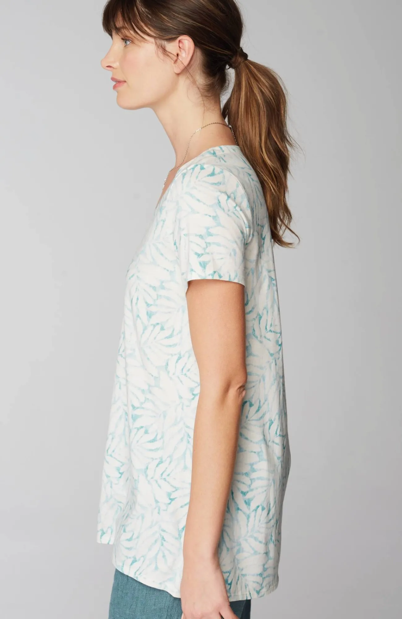 J.Jill Pure Jill Side-Slit Elliptical Tee Sale