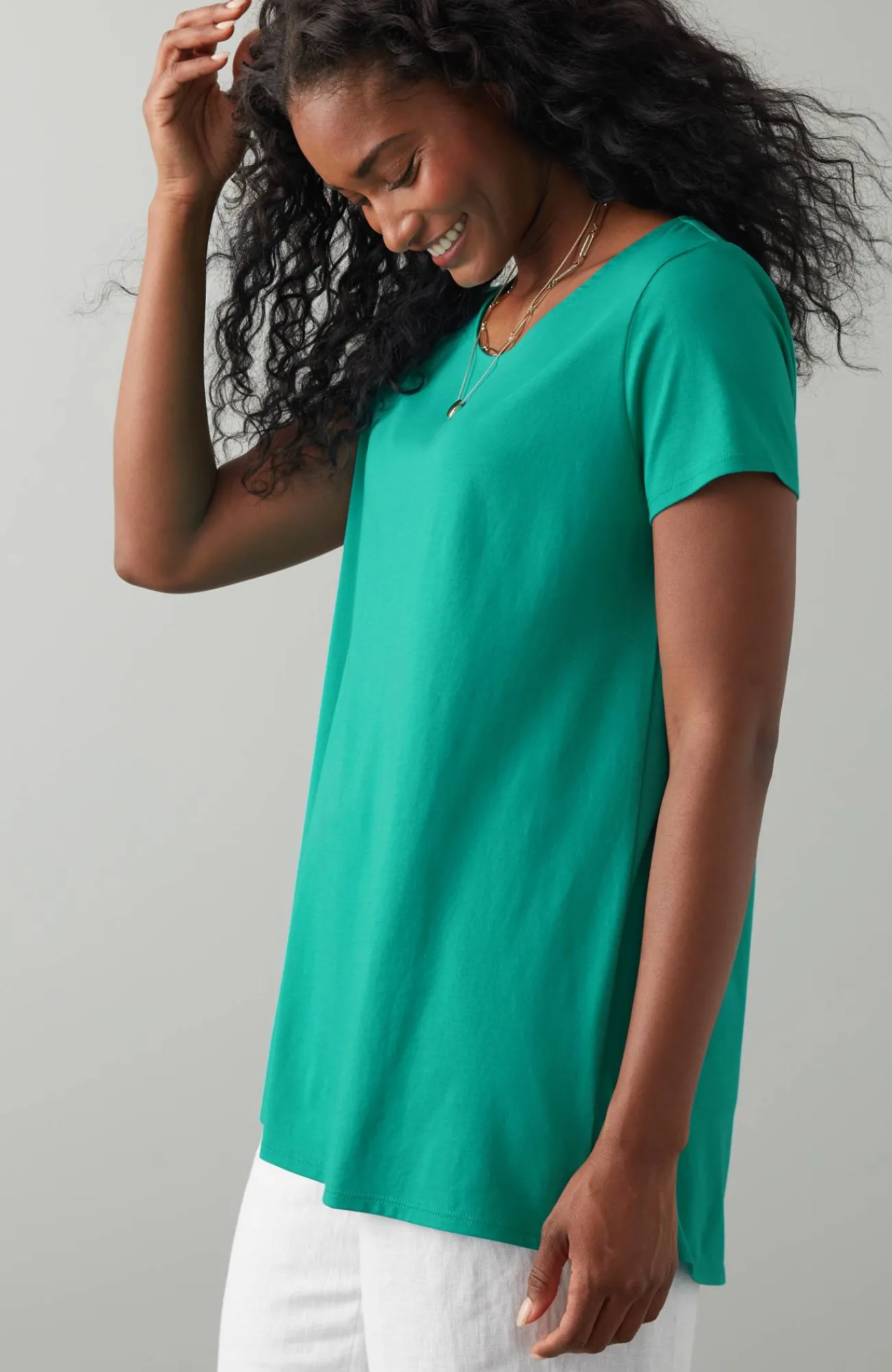J.Jill Pure Jill Side-Slit Elliptical Tee Sale