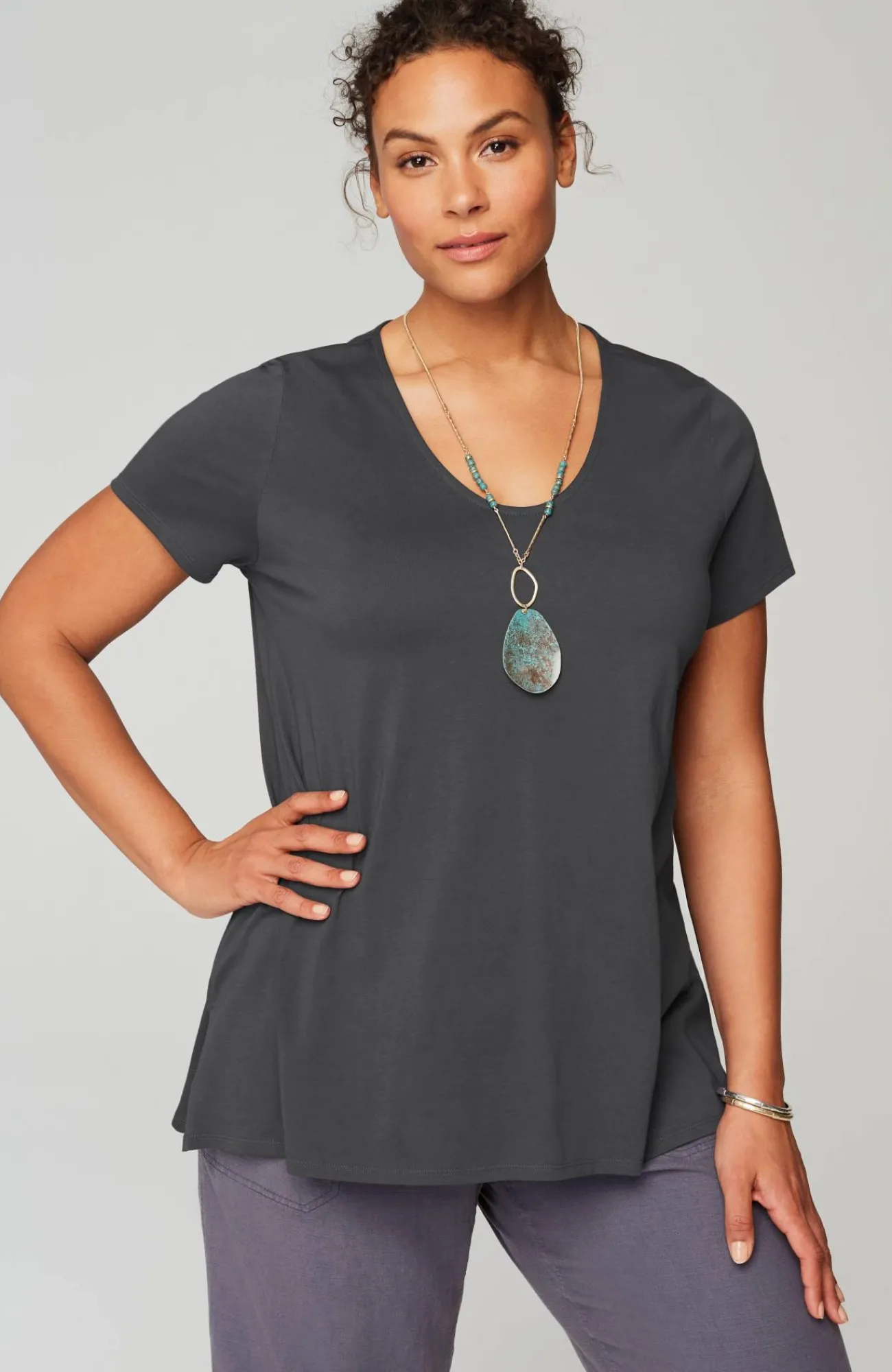 J.Jill Pure Jill Side-Slit Elliptical Tee Sale