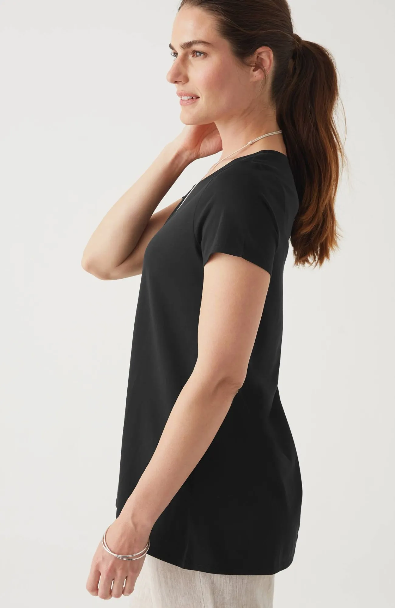 J.Jill Pure Jill Side-Slit Elliptical Tee Sale