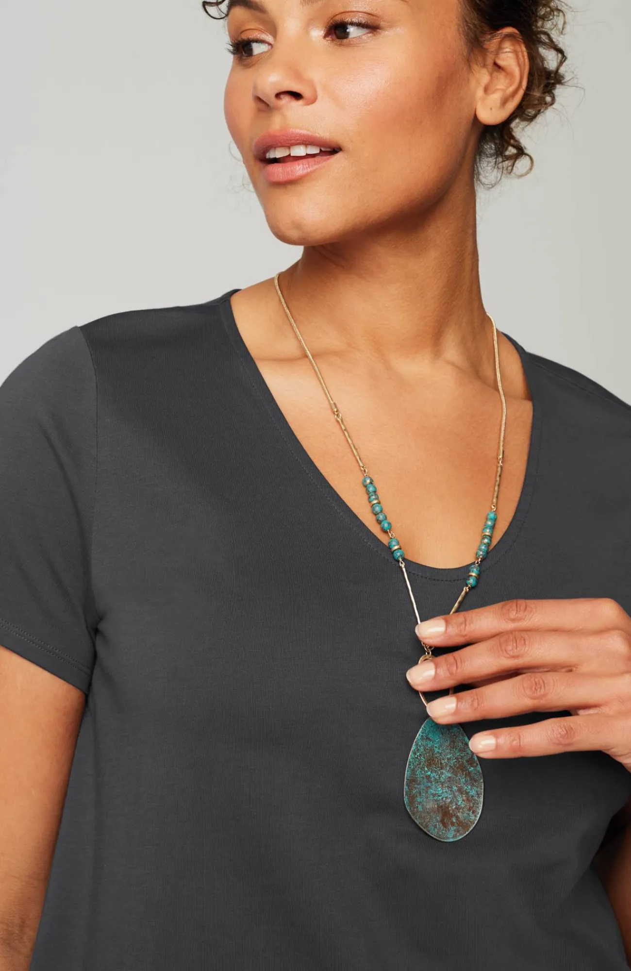 J.Jill Pure Jill Side-Slit Elliptical Tee Sale