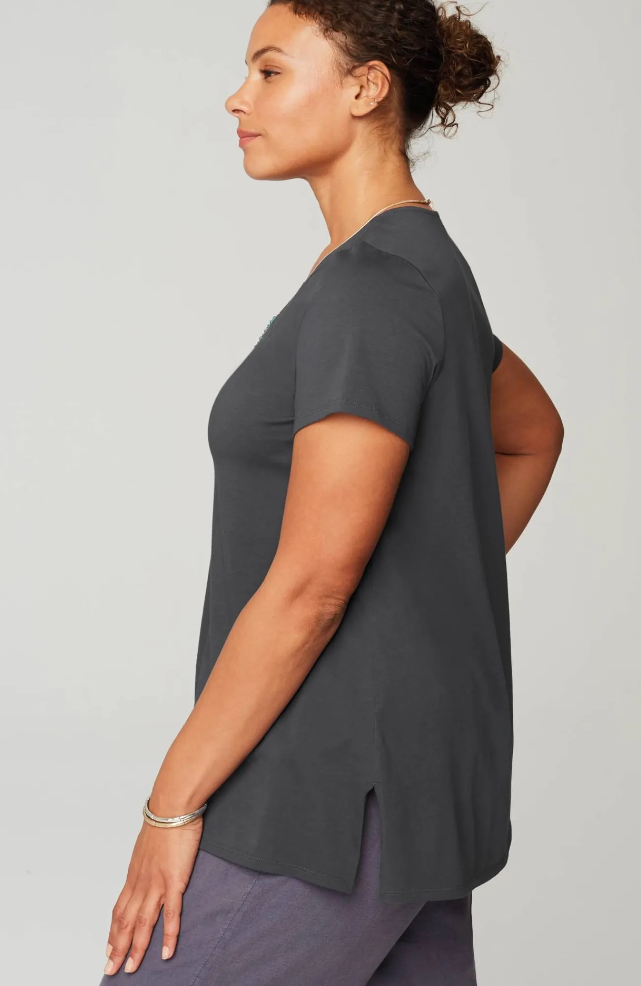 J.Jill Pure Jill Side-Slit Elliptical Tee Sale