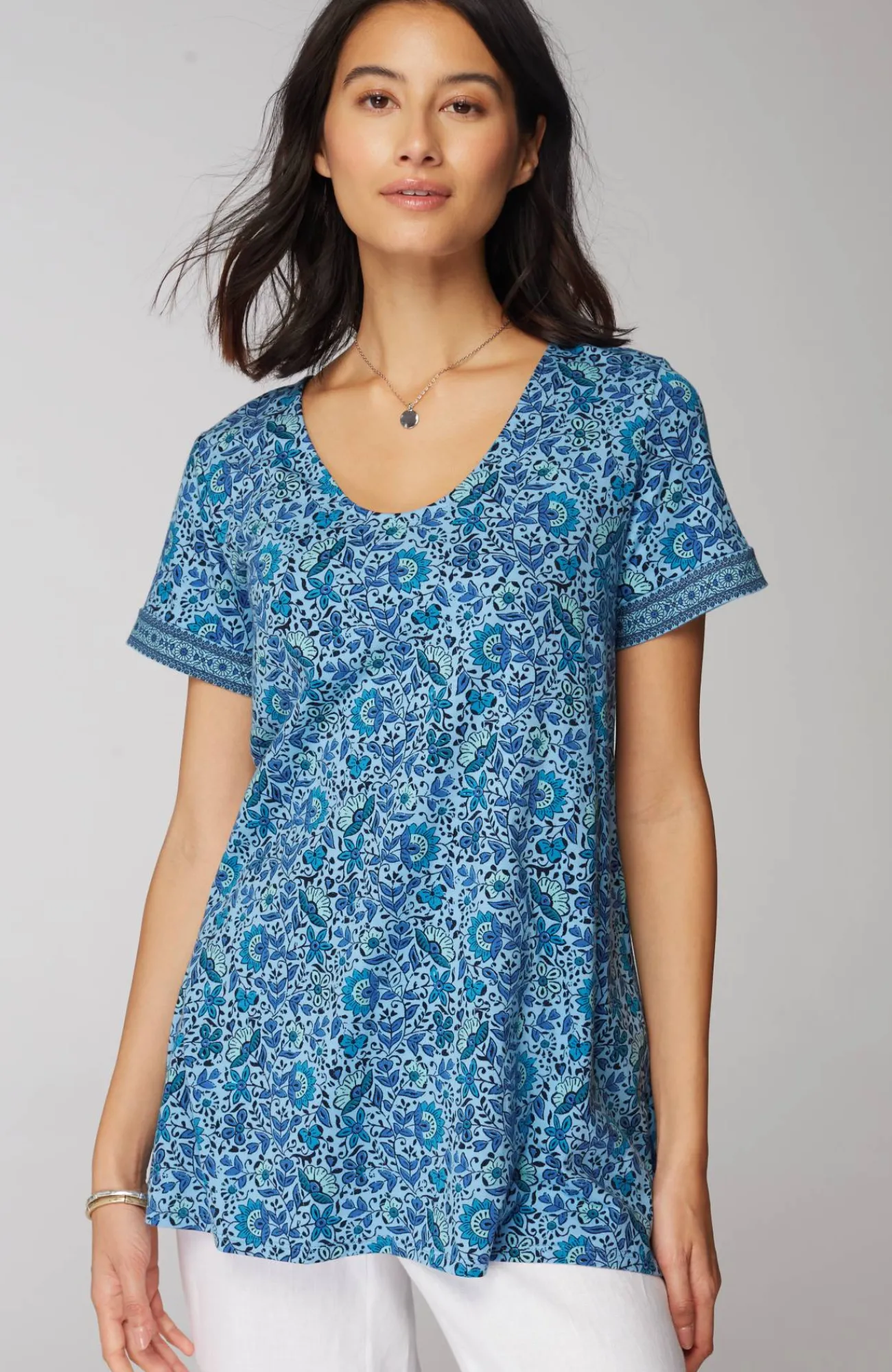 J.Jill Pure Jill Side-Slit Elliptical Tee Sale