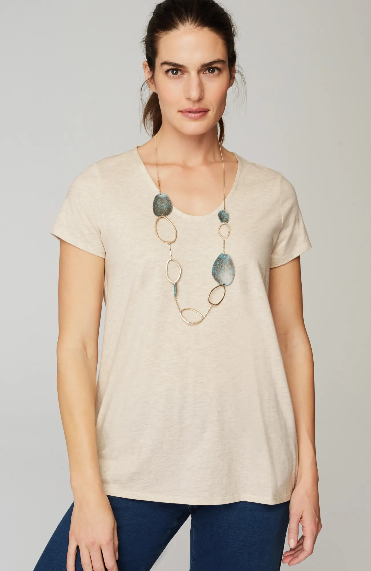 J.Jill Pure Jill Side-Slit Elliptical Tee Sale