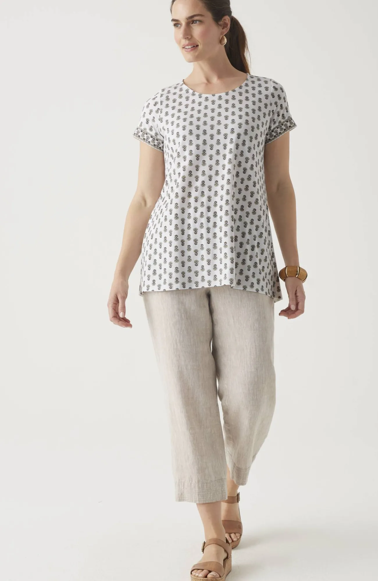 J.Jill Pure Jill Side-Slit Elliptical Tee Sale