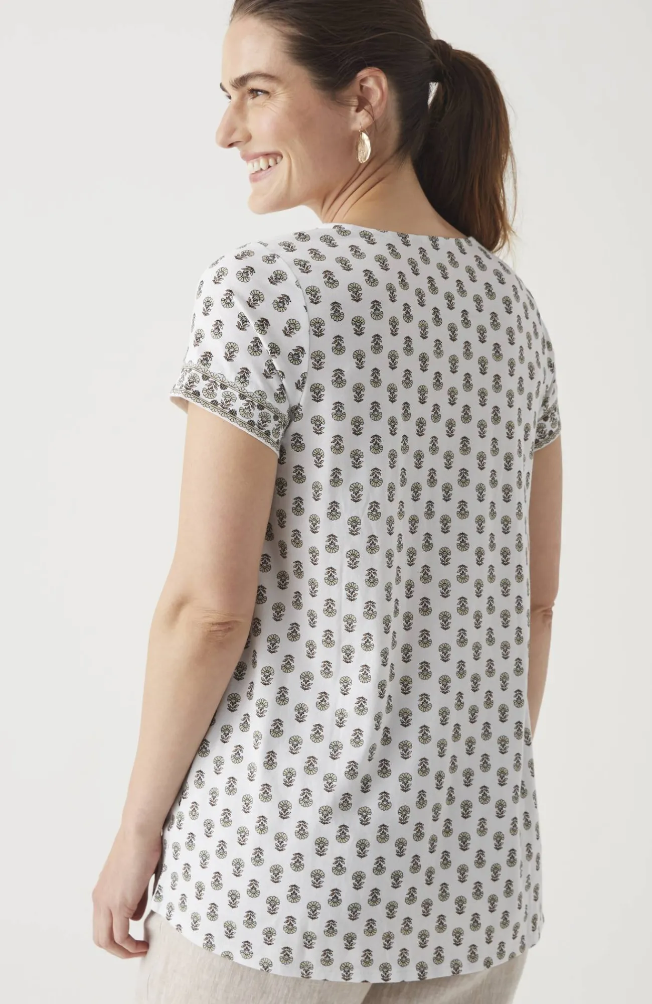 J.Jill Pure Jill Side-Slit Elliptical Tee Sale