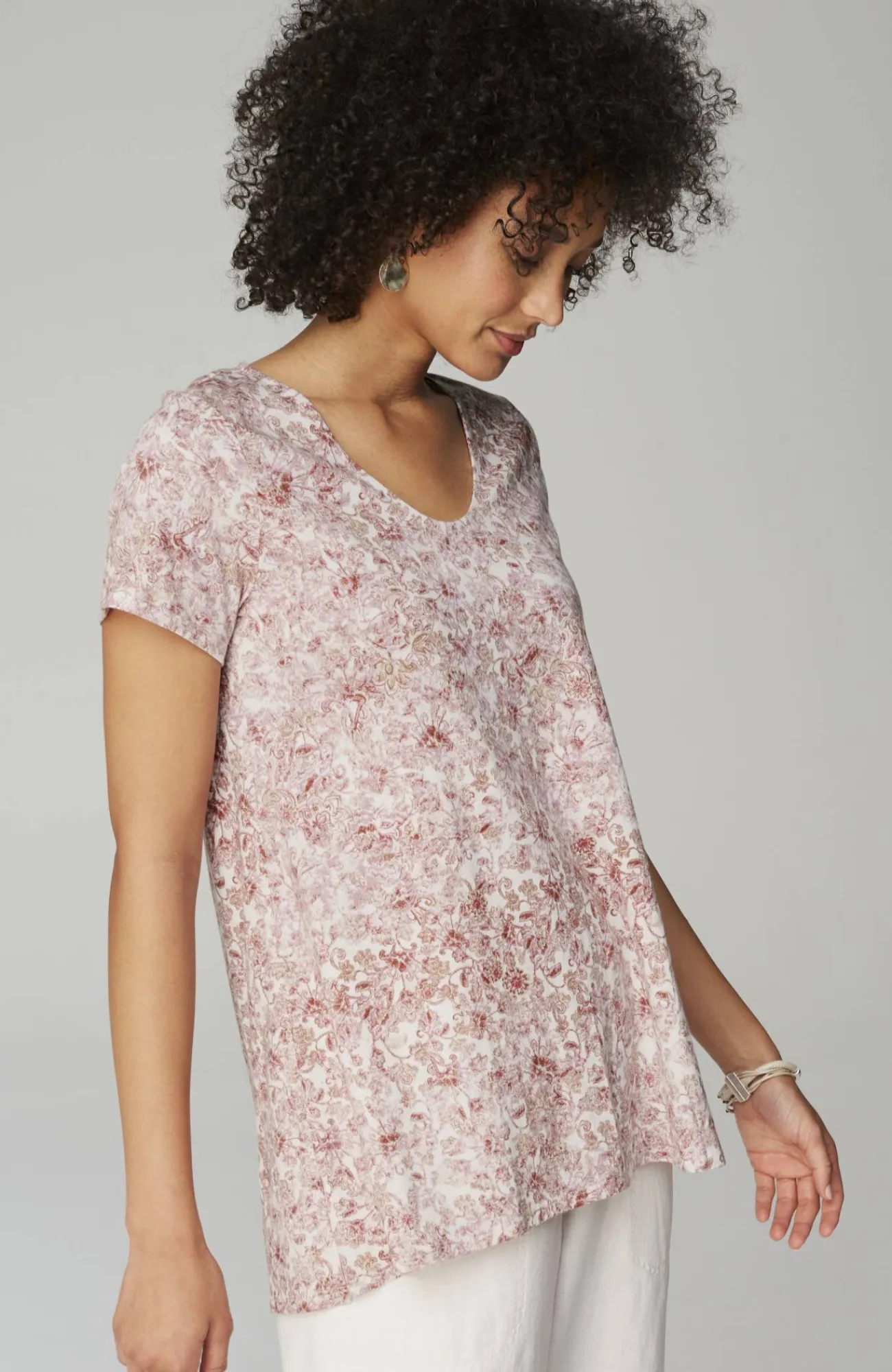 J.Jill Pure Jill Side-Slit Elliptical Tee Sale