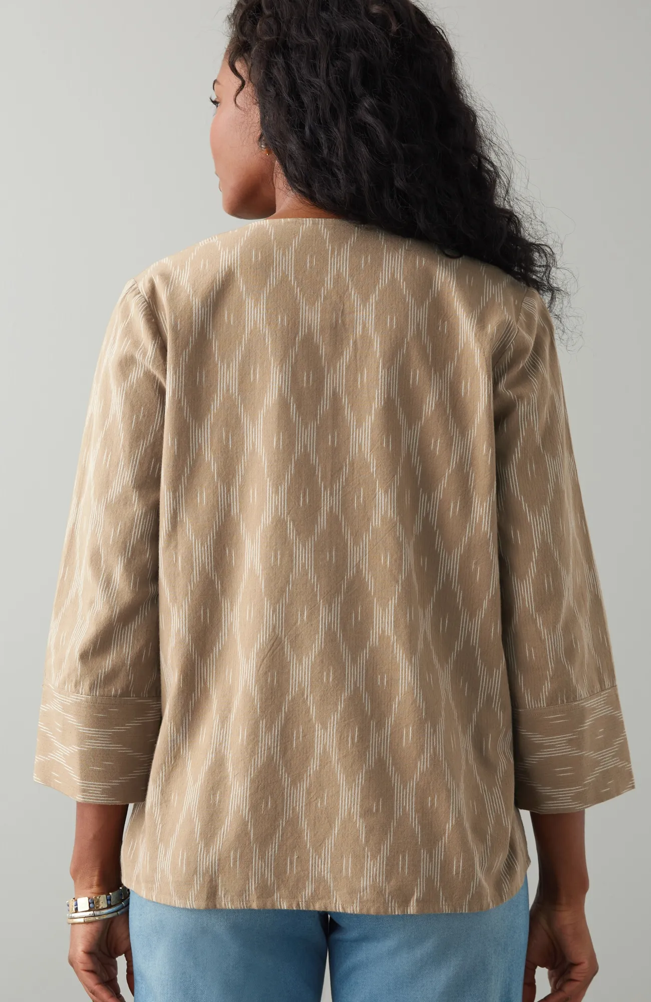 J.Jill Pure Jill Single-Button Ikat Top Camel/cream Discount