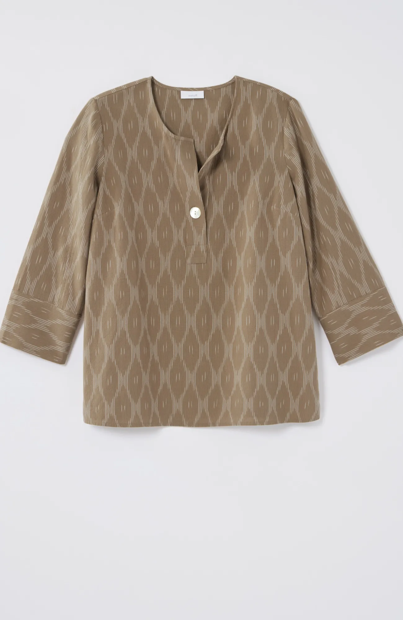 J.Jill Pure Jill Single-Button Ikat Top Camel/cream Discount