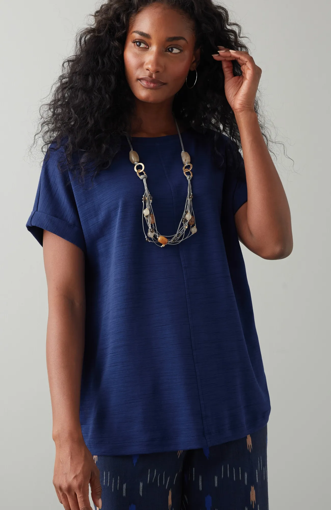 J.Jill Pure Jill Slub Boat-Neck Tee Flash Sale