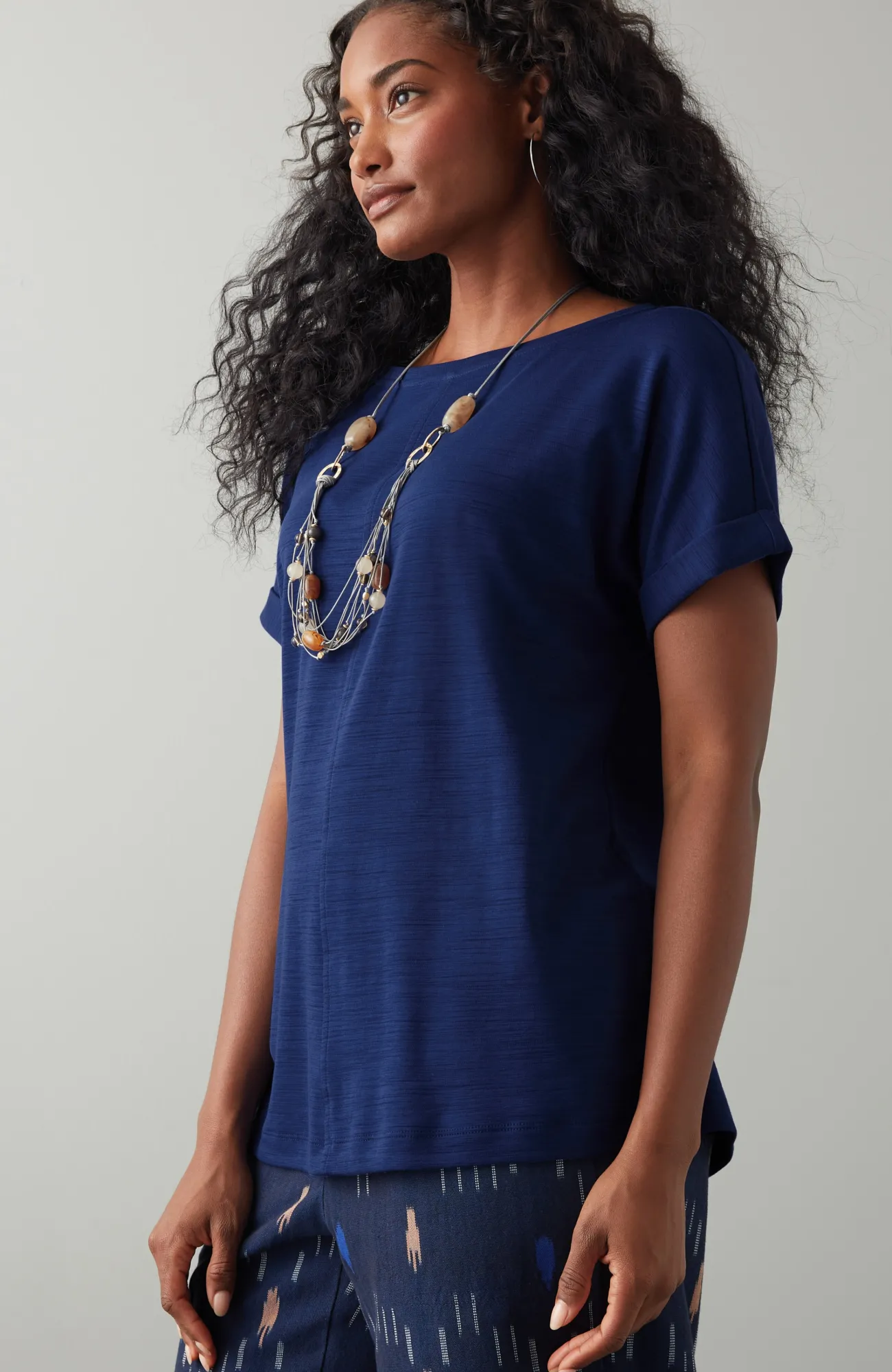 J.Jill Pure Jill Slub Boat-Neck Tee Flash Sale
