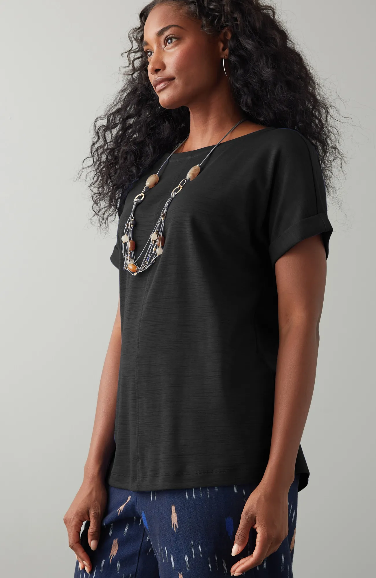 J.Jill Pure Jill Slub Boat-Neck Tee Flash Sale