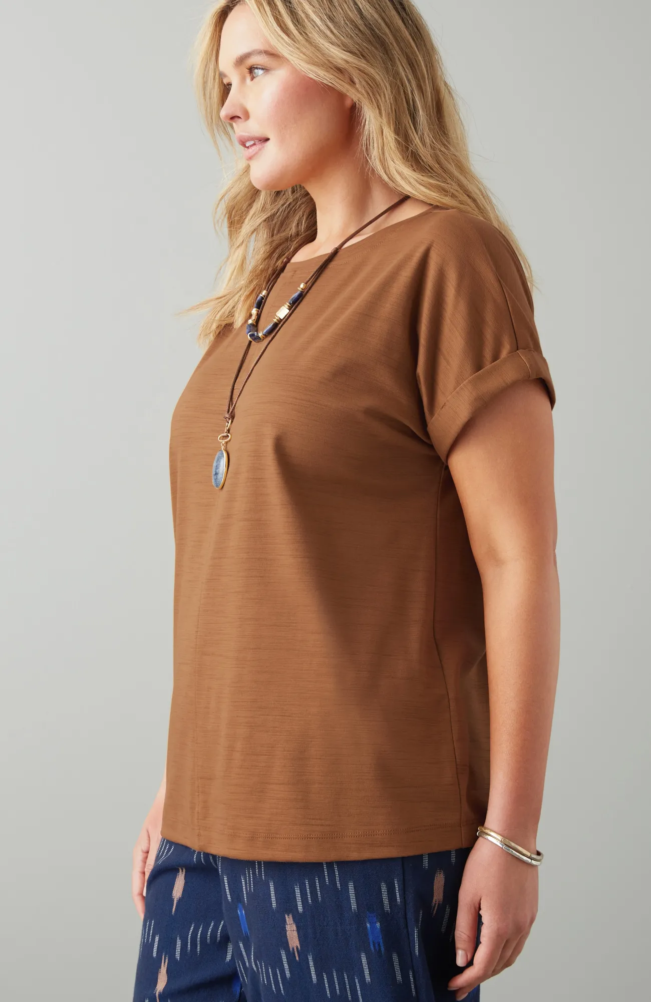 J.Jill Pure Jill Slub Boat-Neck Tee Flash Sale