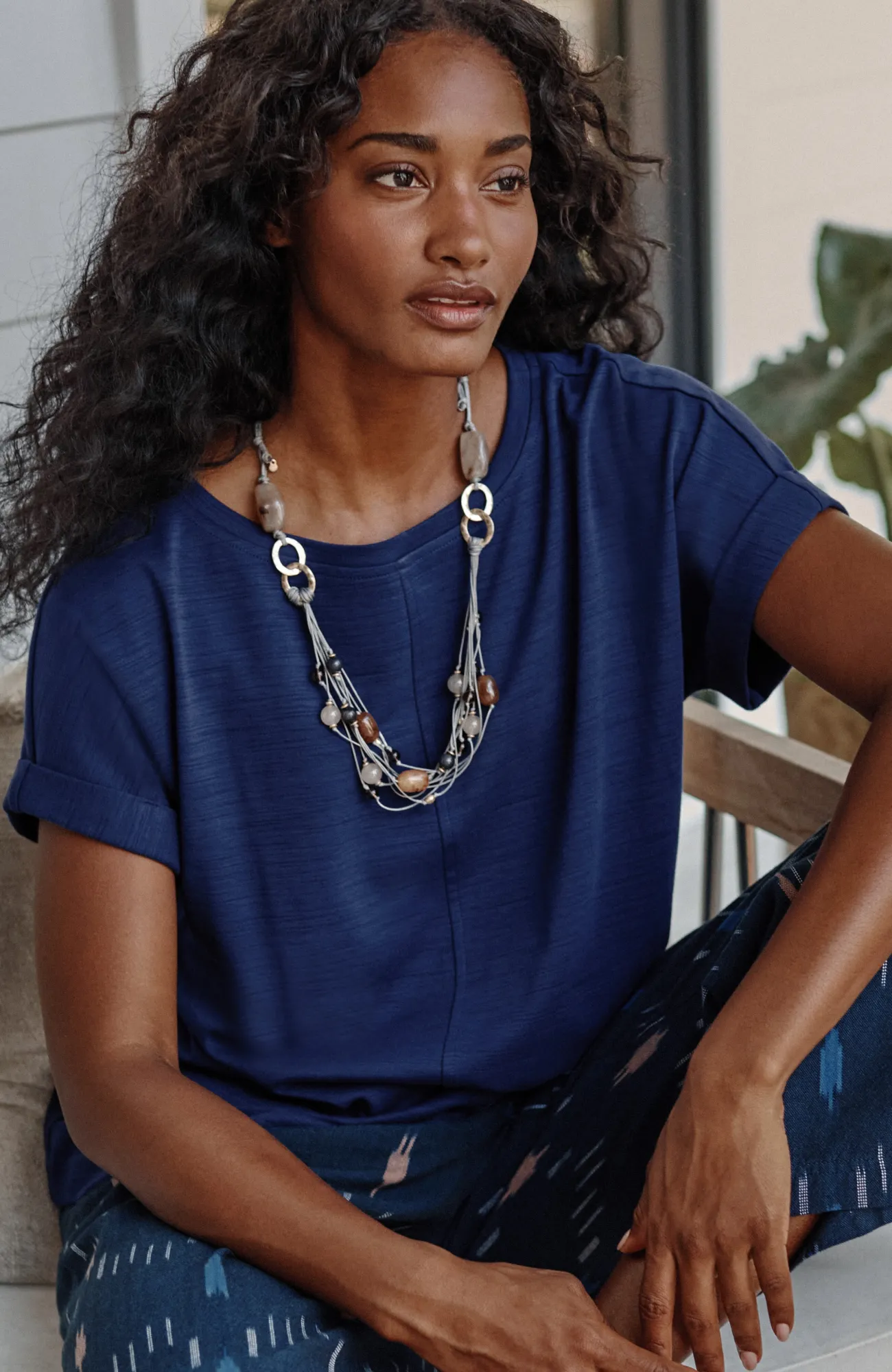 J.Jill Pure Jill Slub Boat-Neck Tee Flash Sale
