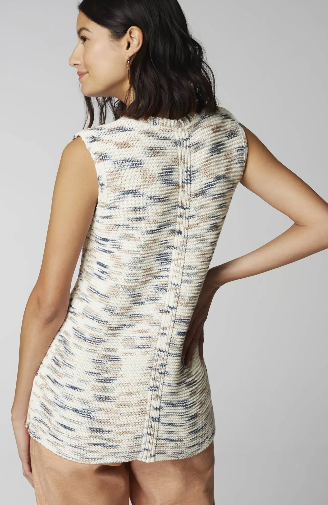 J.Jill Pure Jill Space-Dye Sleeveless Sweater Cream Multi Online