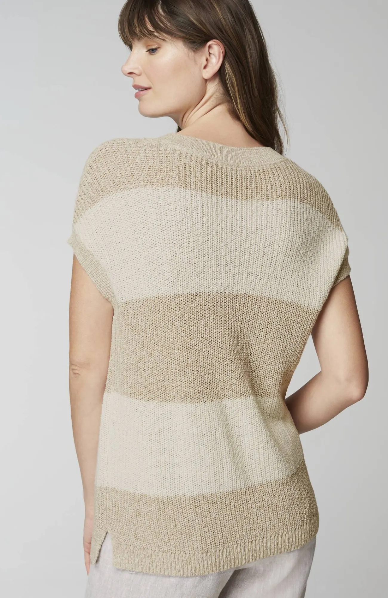 J.Jill Pure Jill Striped Short-Sleeve Sweater Sandbar Multi Cheap