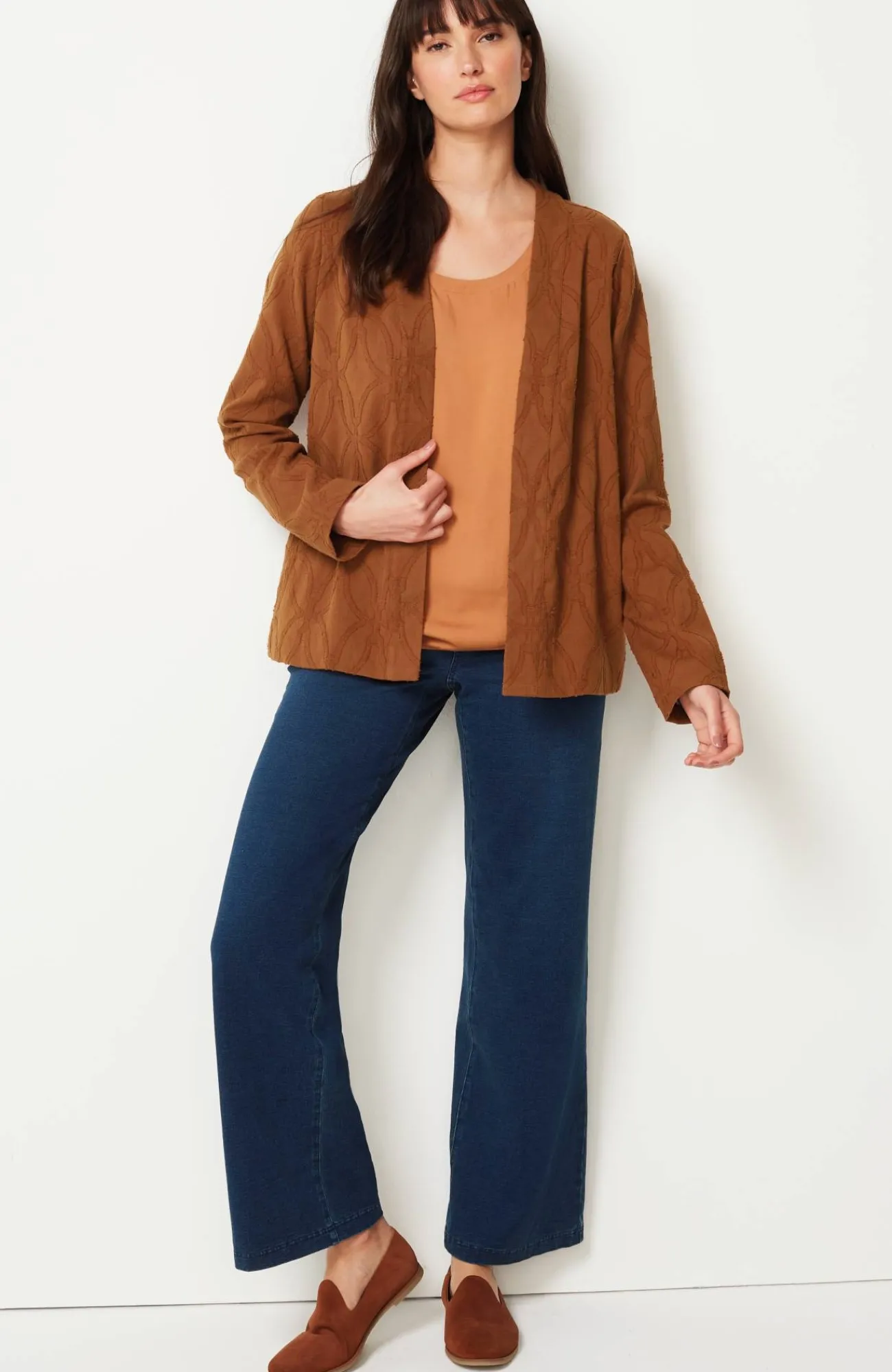 J.Jill Pure Jill Textured Clip-Jacquard Jacket Cardamom Spice Sale