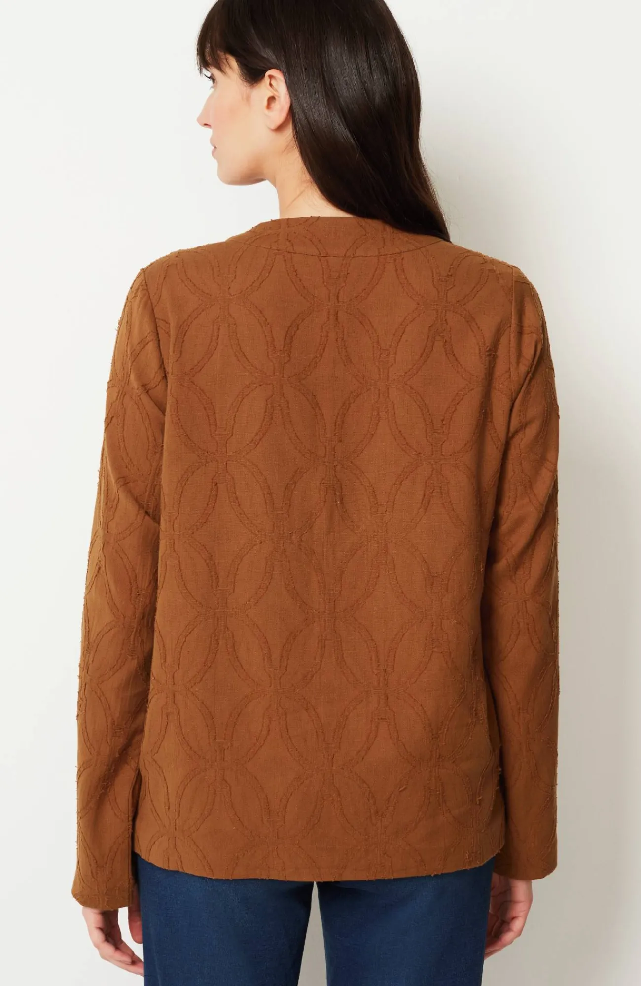 J.Jill Pure Jill Textured Clip-Jacquard Jacket Cardamom Spice Sale