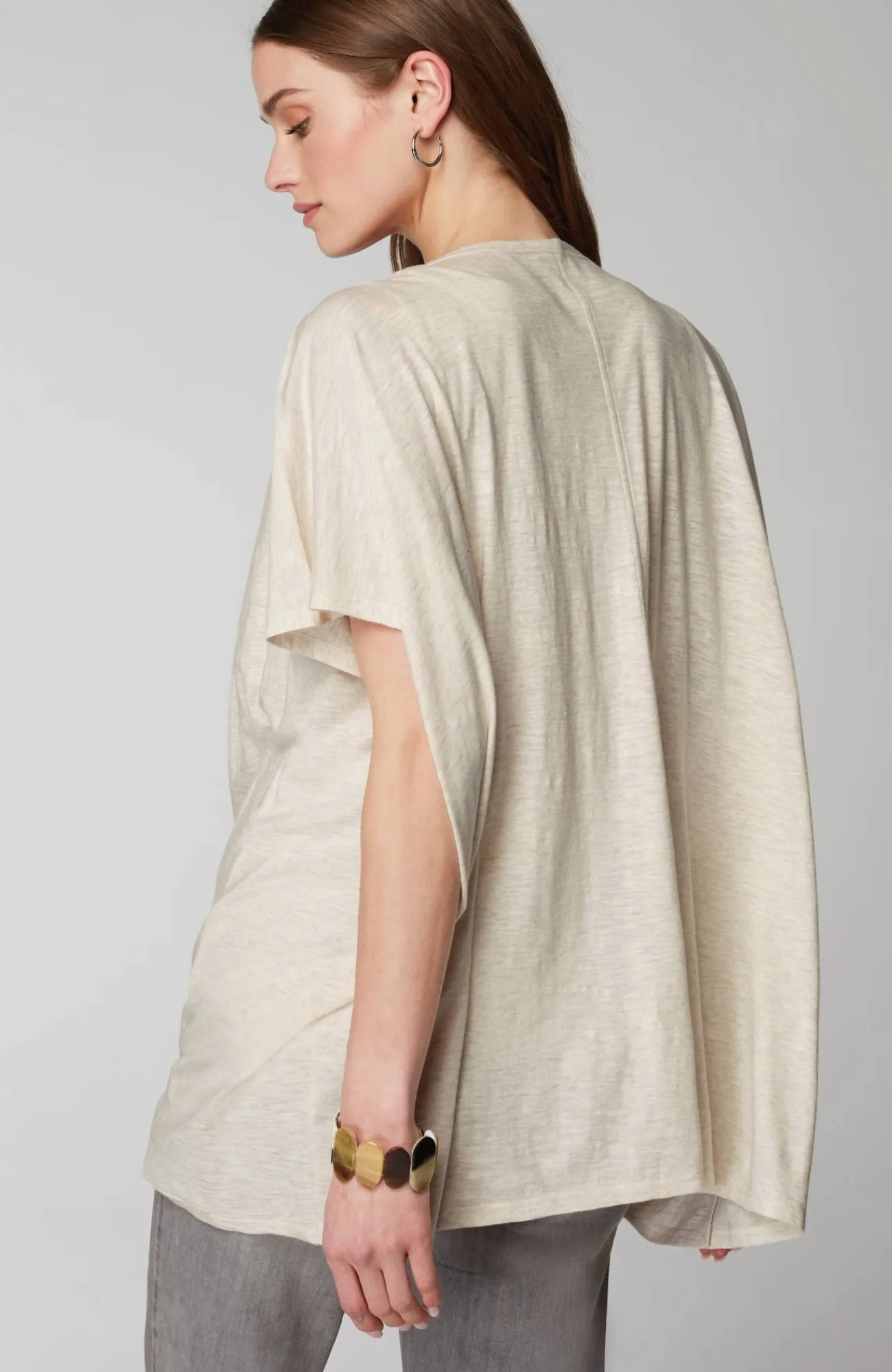 J.Jill Pure Jill Twisted-Drape-Front Top Soft Oatmeal Heather Shop