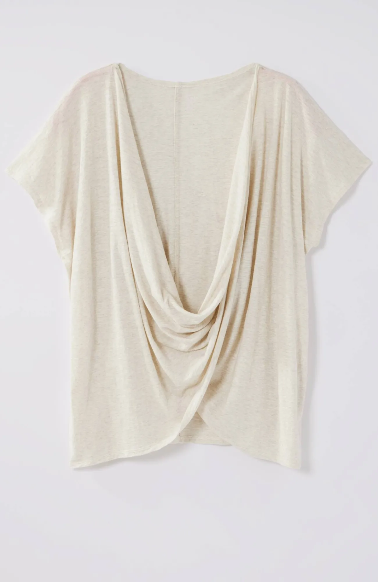 J.Jill Pure Jill Twisted-Drape-Front Top Soft Oatmeal Heather Shop
