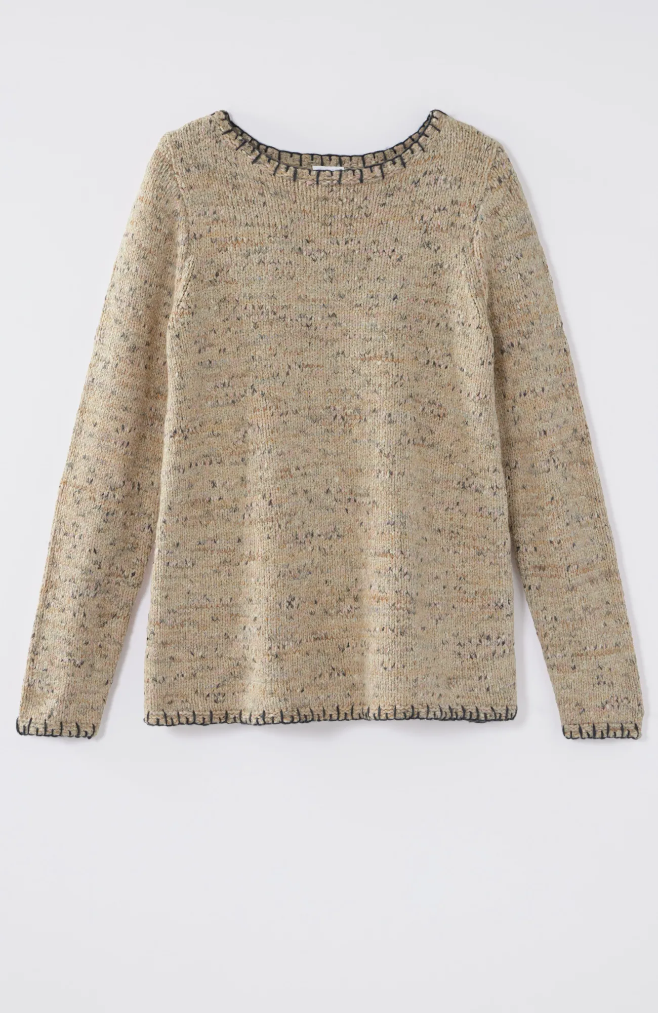 J.Jill Pure Jill Whipstitch-Trimmed Pullover Sweater Rose Blush Multi Outlet