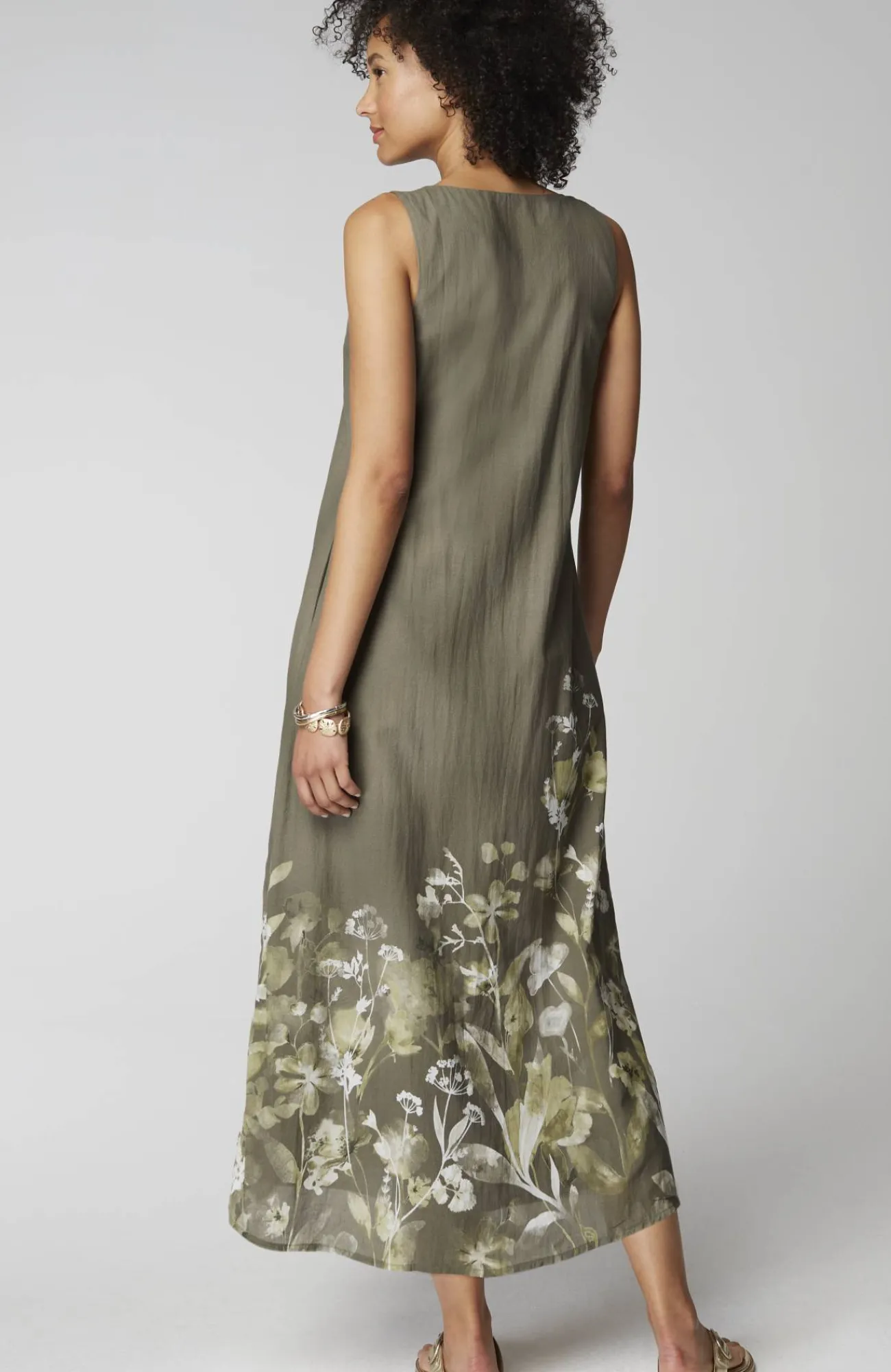 J.Jill Pure Jill Wildflowers Dress Thyme Pristine Floral Outlet