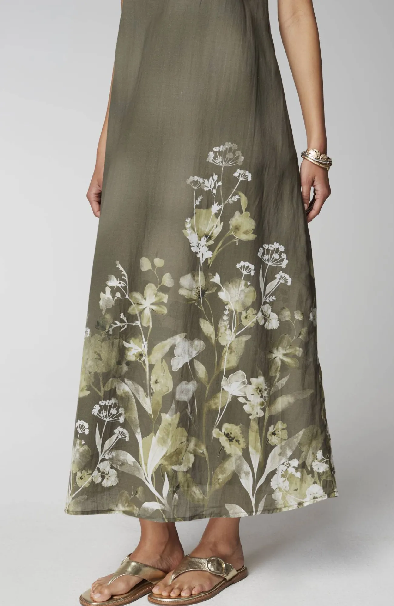 J.Jill Pure Jill Wildflowers Dress Thyme Pristine Floral Outlet