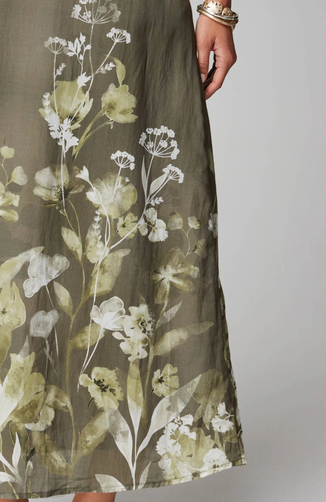 J.Jill Pure Jill Wildflowers Dress Thyme Pristine Floral Outlet