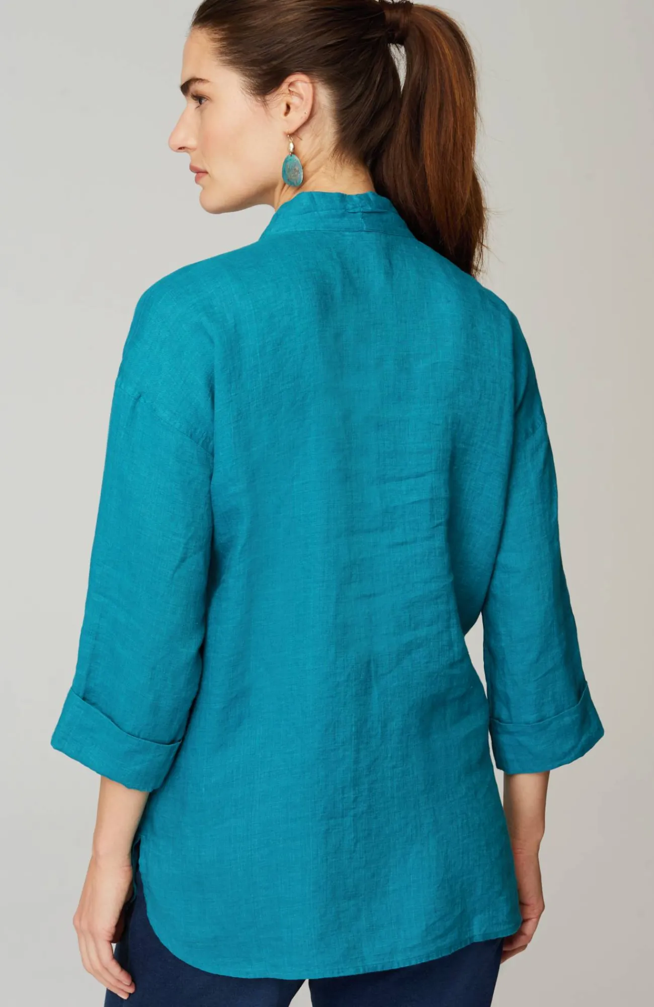 J.Jill Pure Jill Yarn-Dyed Linen Button-Front Tunic Flash Sale