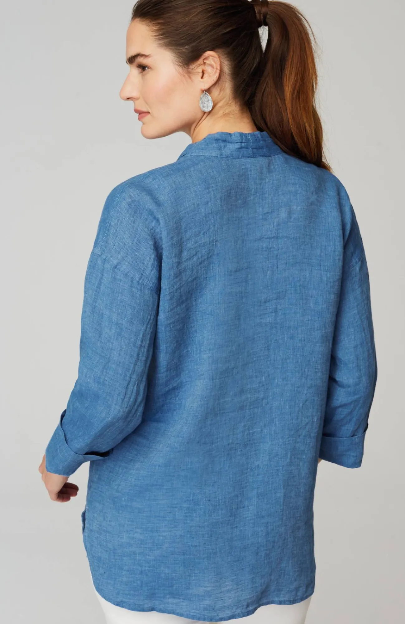 J.Jill Pure Jill Yarn-Dyed Linen Button-Front Tunic Flash Sale