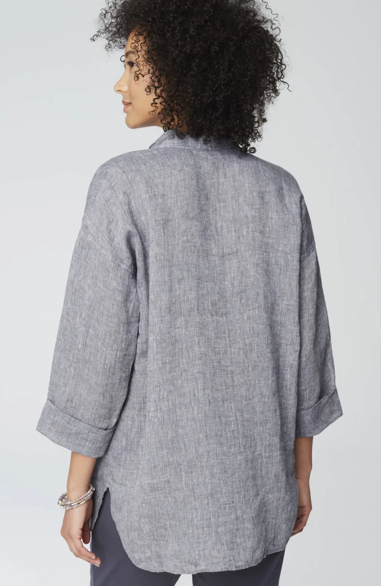 J.Jill Pure Jill Yarn-Dyed Linen Button-Front Tunic Flash Sale