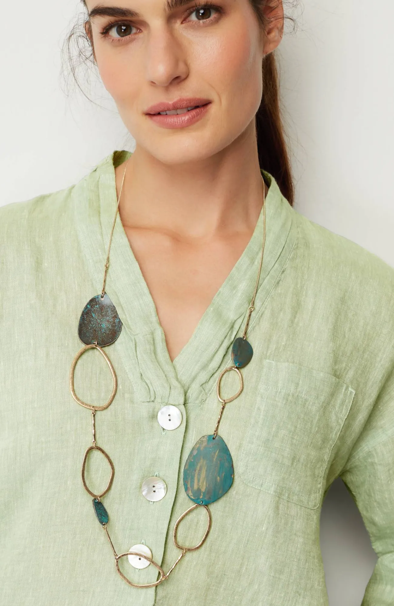 J.Jill Pure Jill Yarn-Dyed Linen Button-Front Tunic Flash Sale