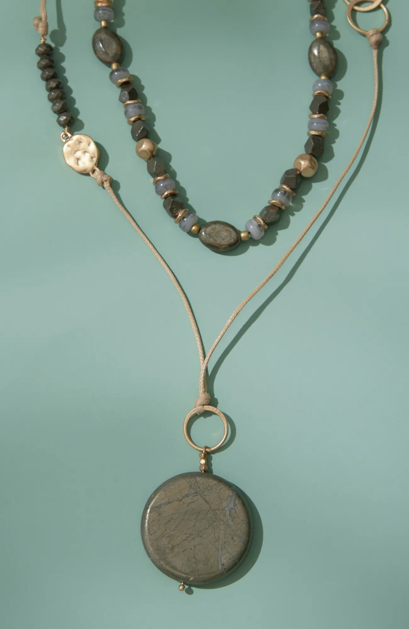 J.Jill Pyrite Pendant Necklace Neutral Multi Discount