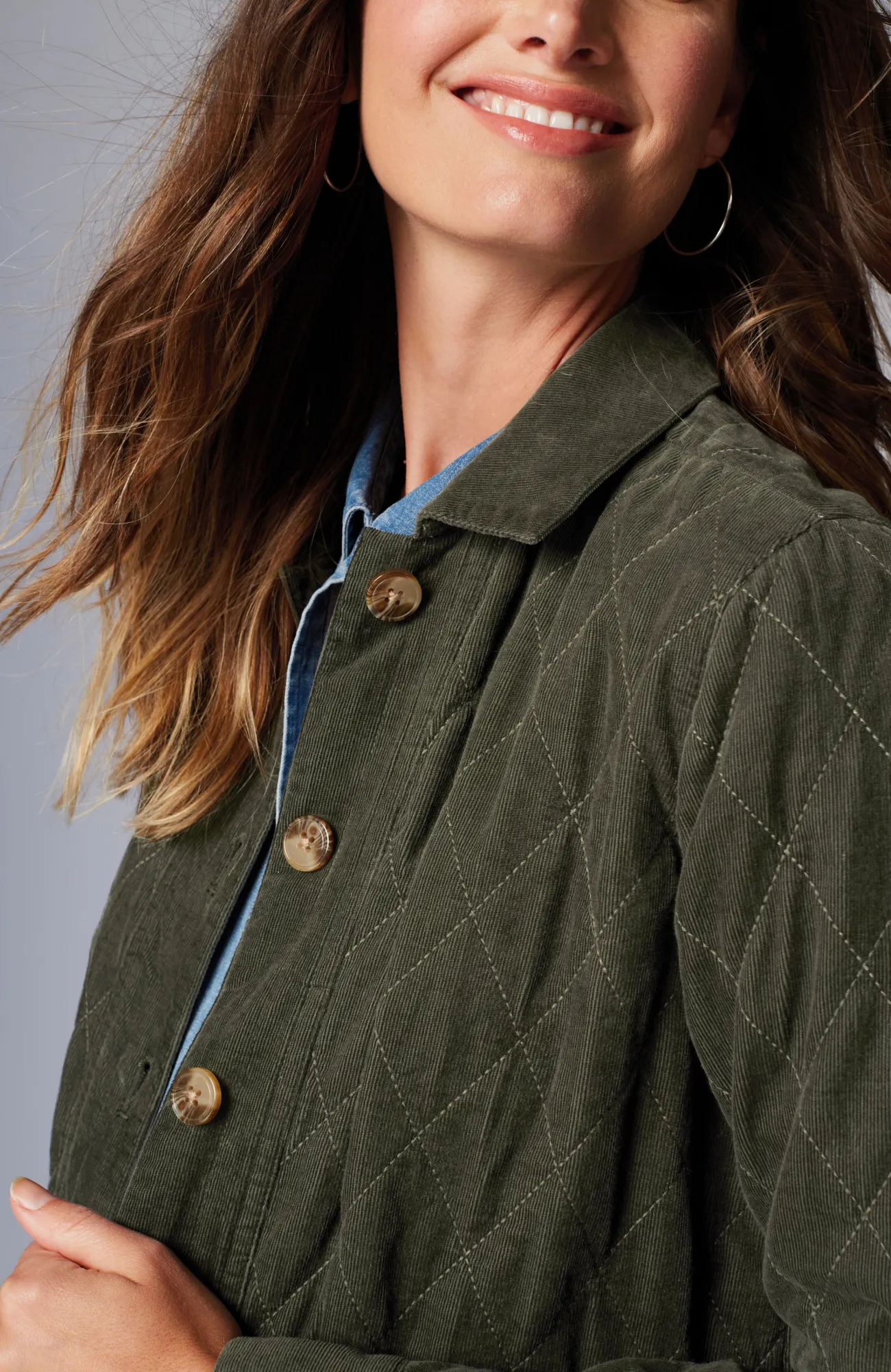 J.Jill Quilted-Cord Barn Jacket Cypress Cheap