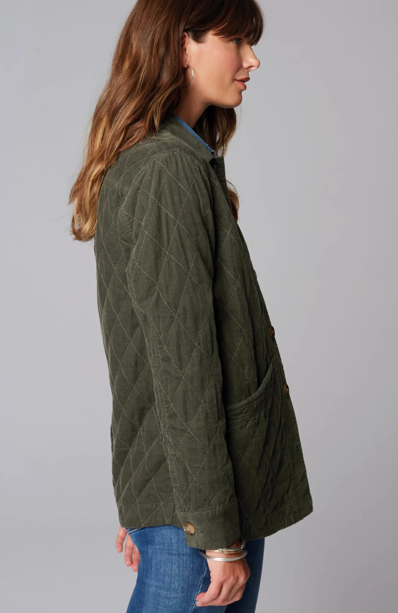 J.Jill Quilted-Cord Barn Jacket Cypress Cheap