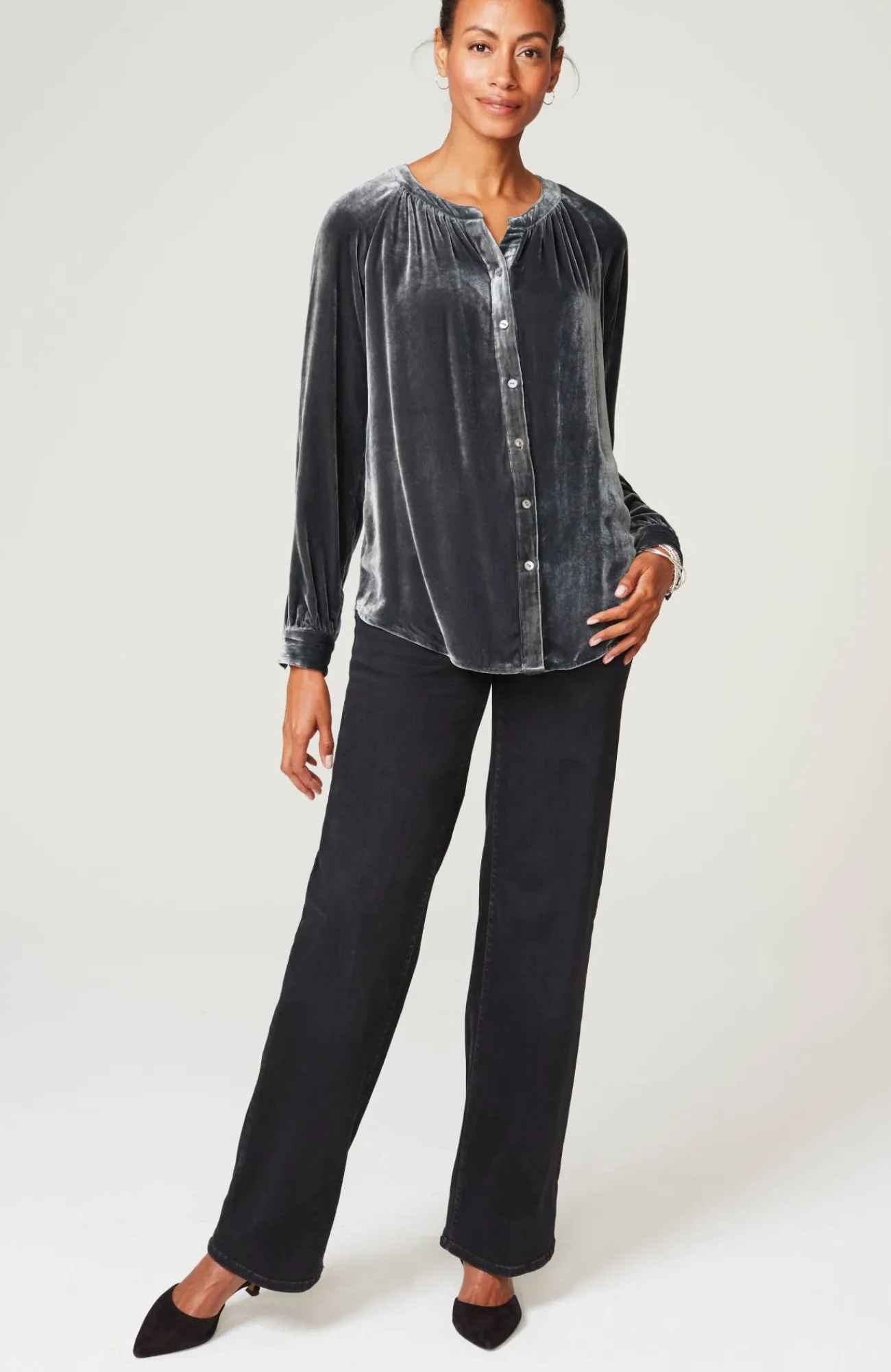 J.Jill Rayon & Silk Velvet Blouse Online