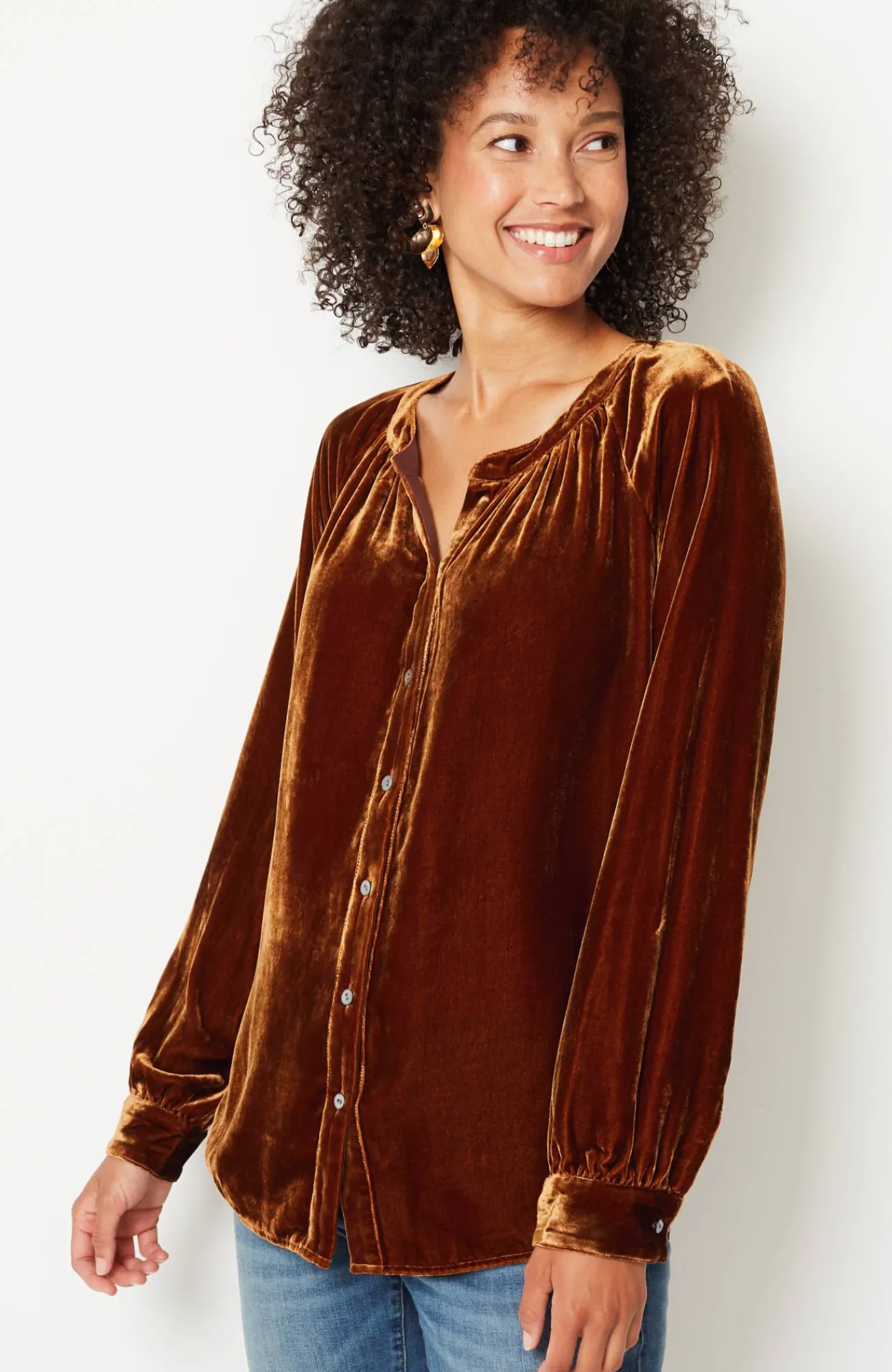 J.Jill Rayon & Silk Velvet Blouse Online