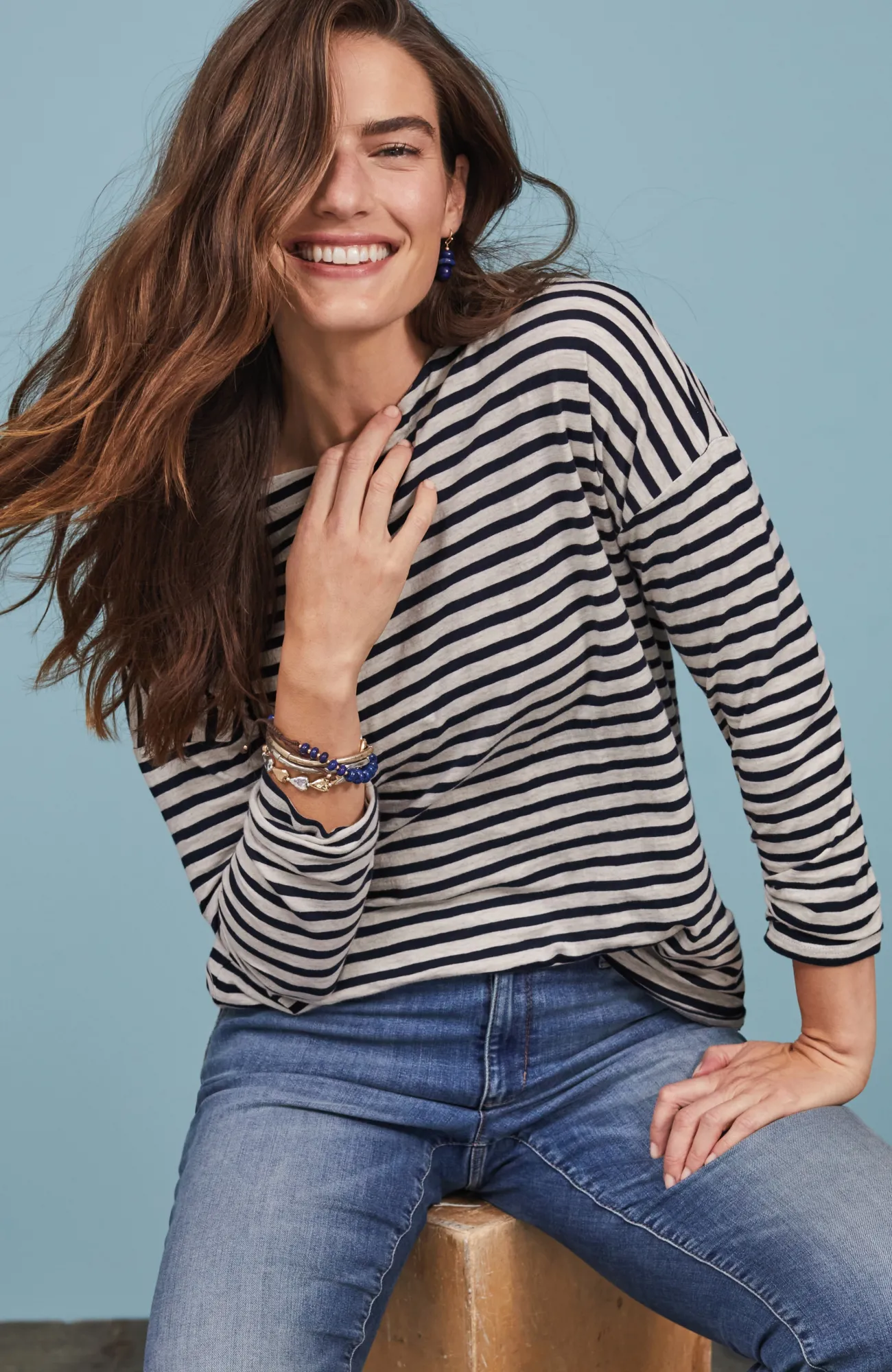 J.Jill Relaxed Boat-Neck Tee Hot