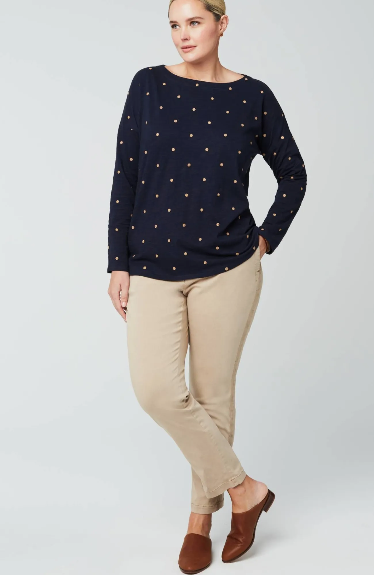 J.Jill Relaxed Boat-Neck Tee Hot