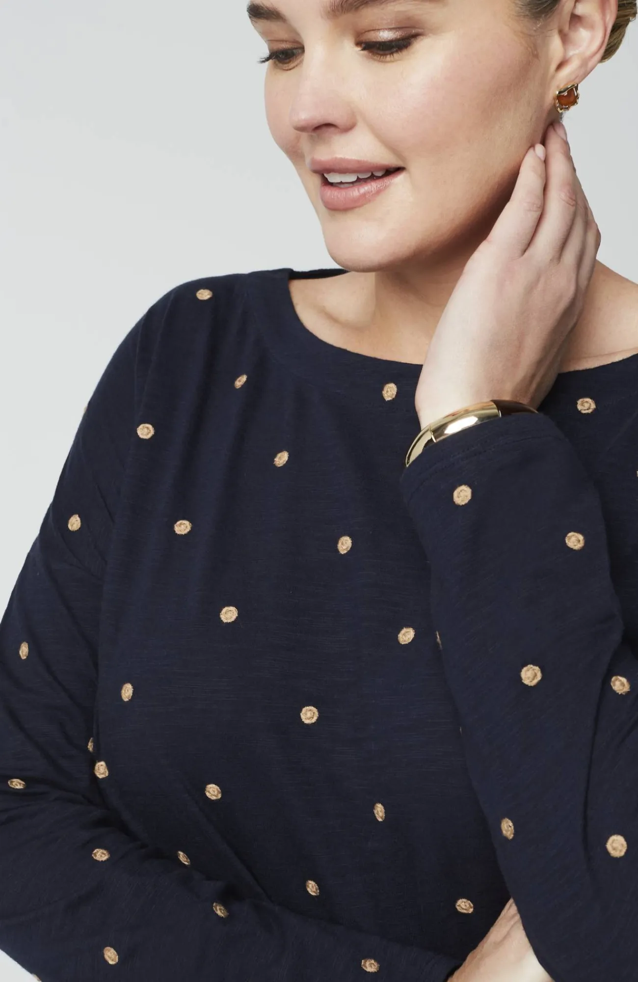 J.Jill Relaxed Boat-Neck Tee Hot