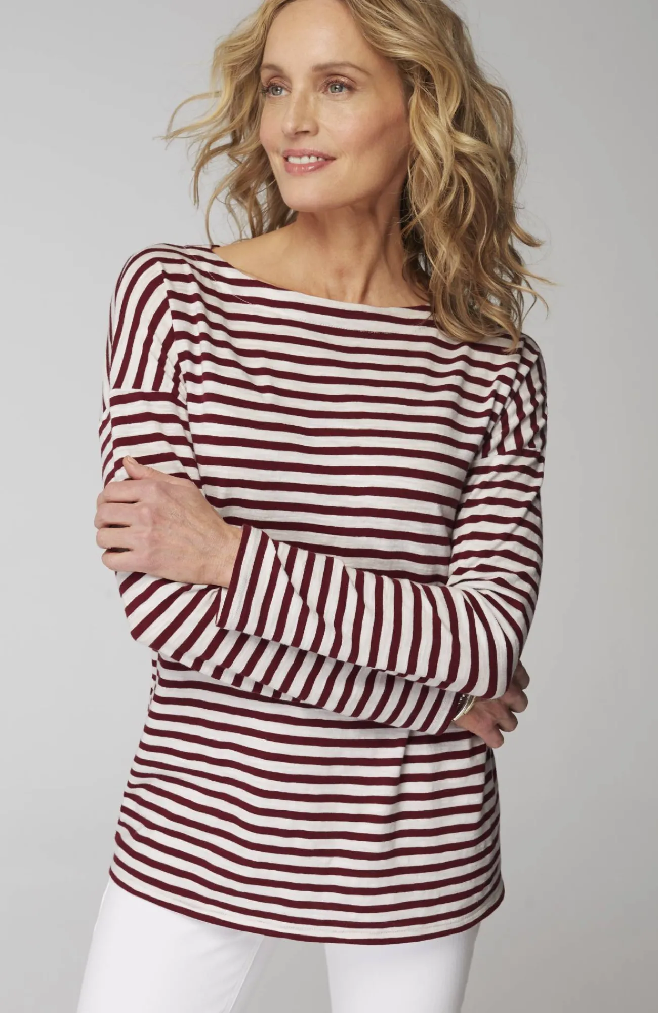 J.Jill Relaxed Boat-Neck Tee Hot